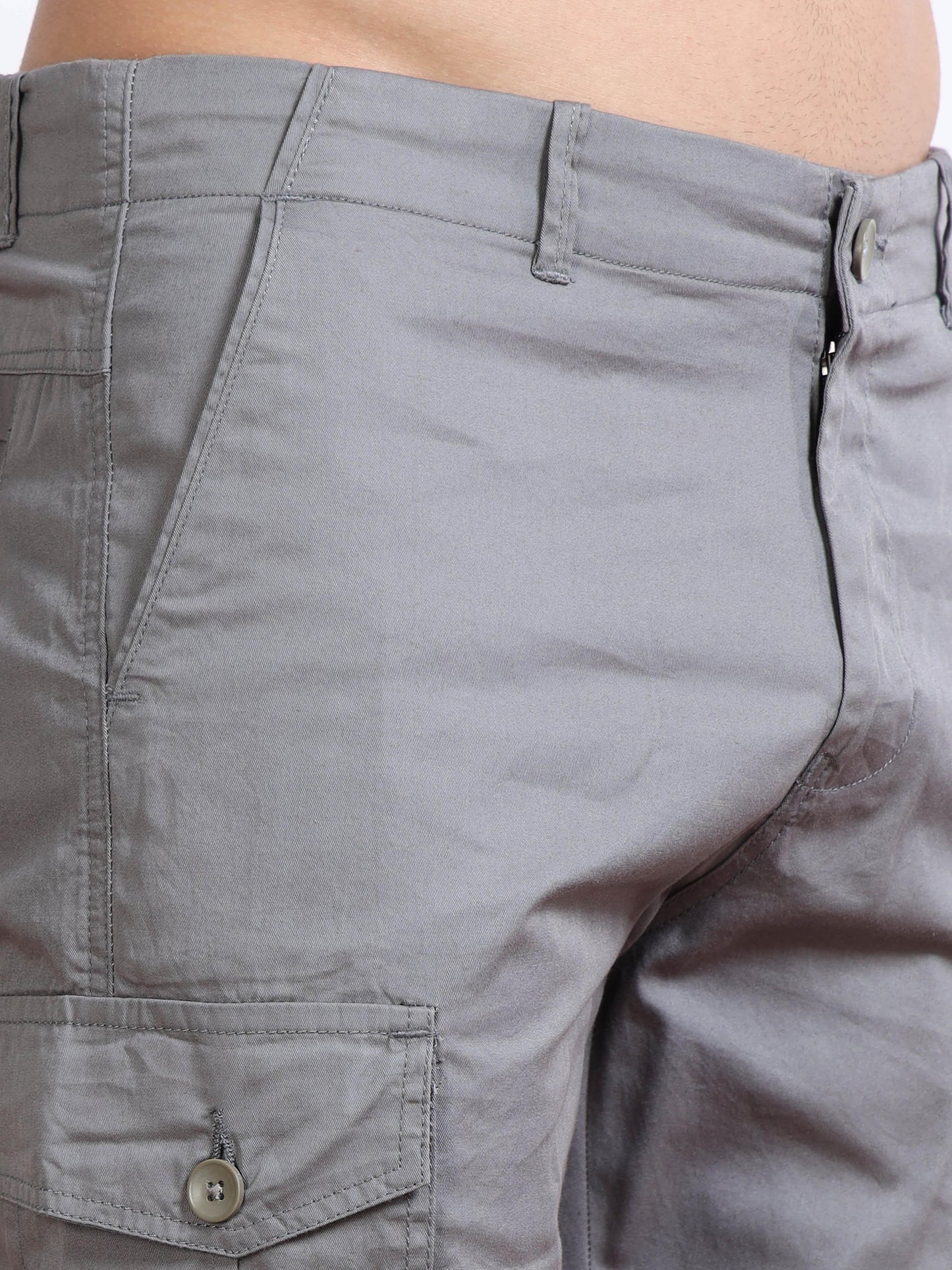 Men’s Slim Fit Grey Cargo Pants