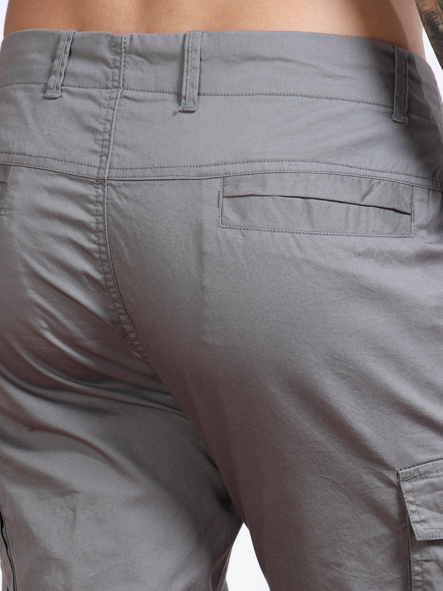 Men’s Slim Fit Grey Cargo Pants