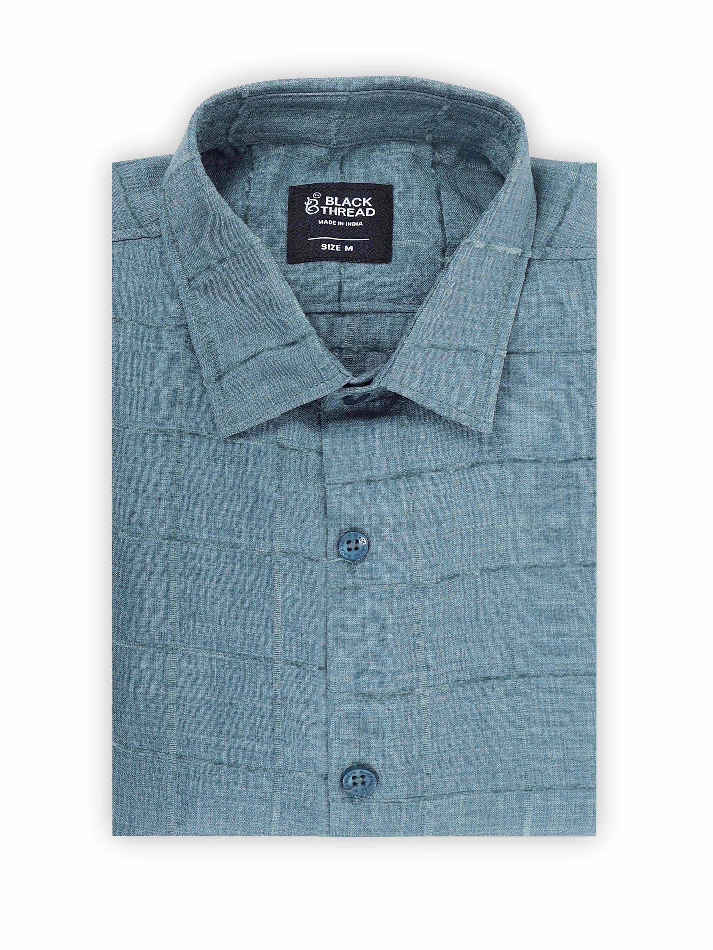 Blue Men's Cotton Checks Design Casual Shirt - Premium Comfort Fit