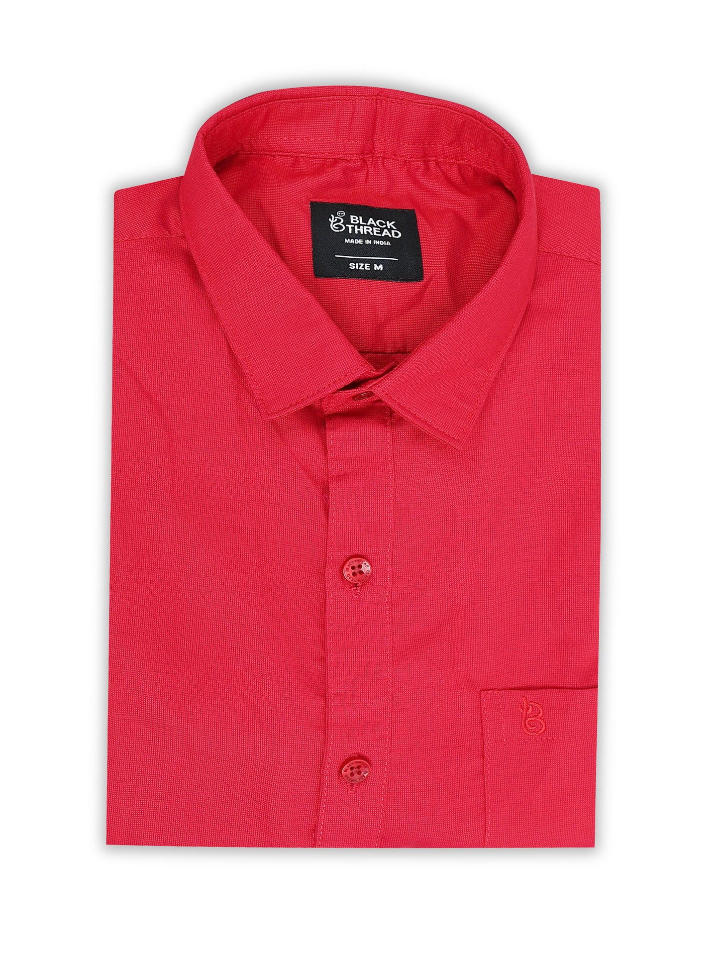 Cherry Red Men's Cotton Plain Casual Shirt - Premium Comfort Fit