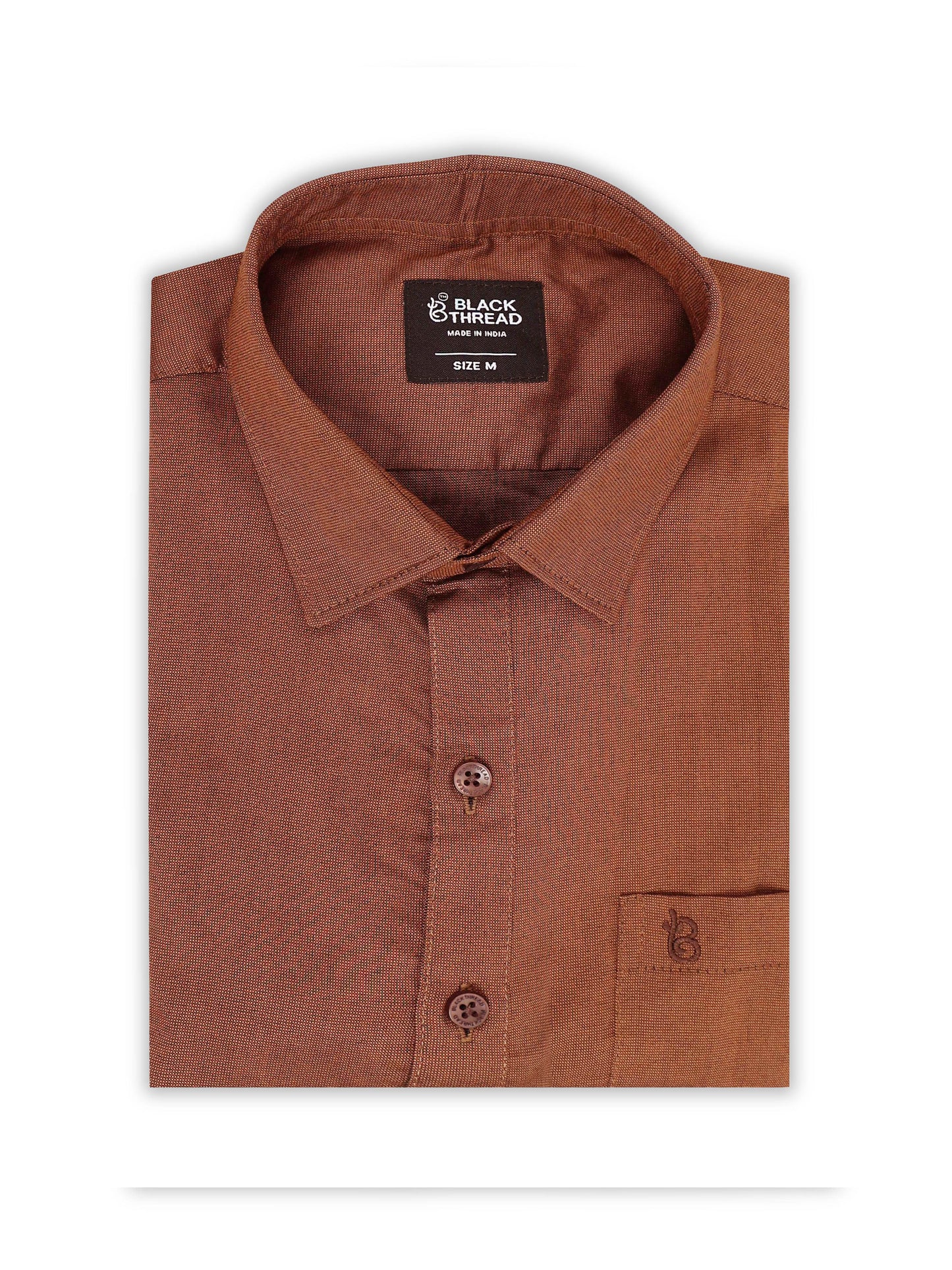 Coffee Brown Men's Cotton Plain Casual Shirt - Premium Comfort Fit