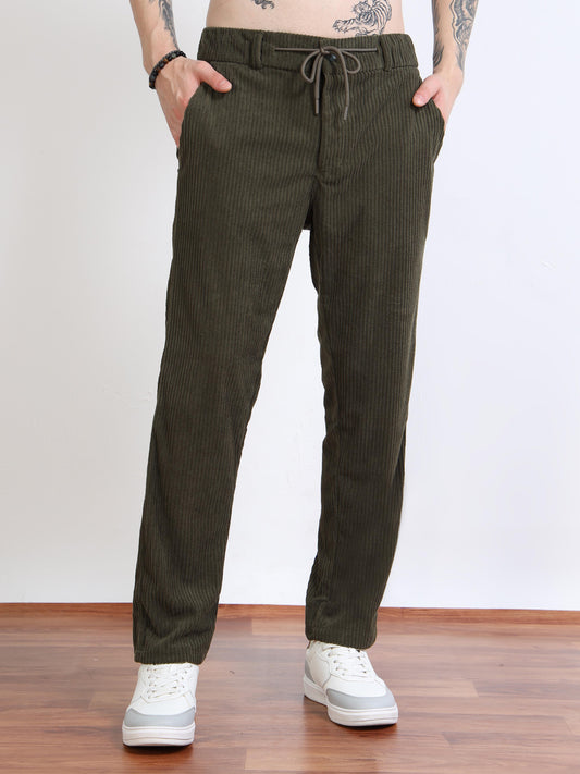 Men’s Corduroy Drawstring Lounge Trousers by Black Thread