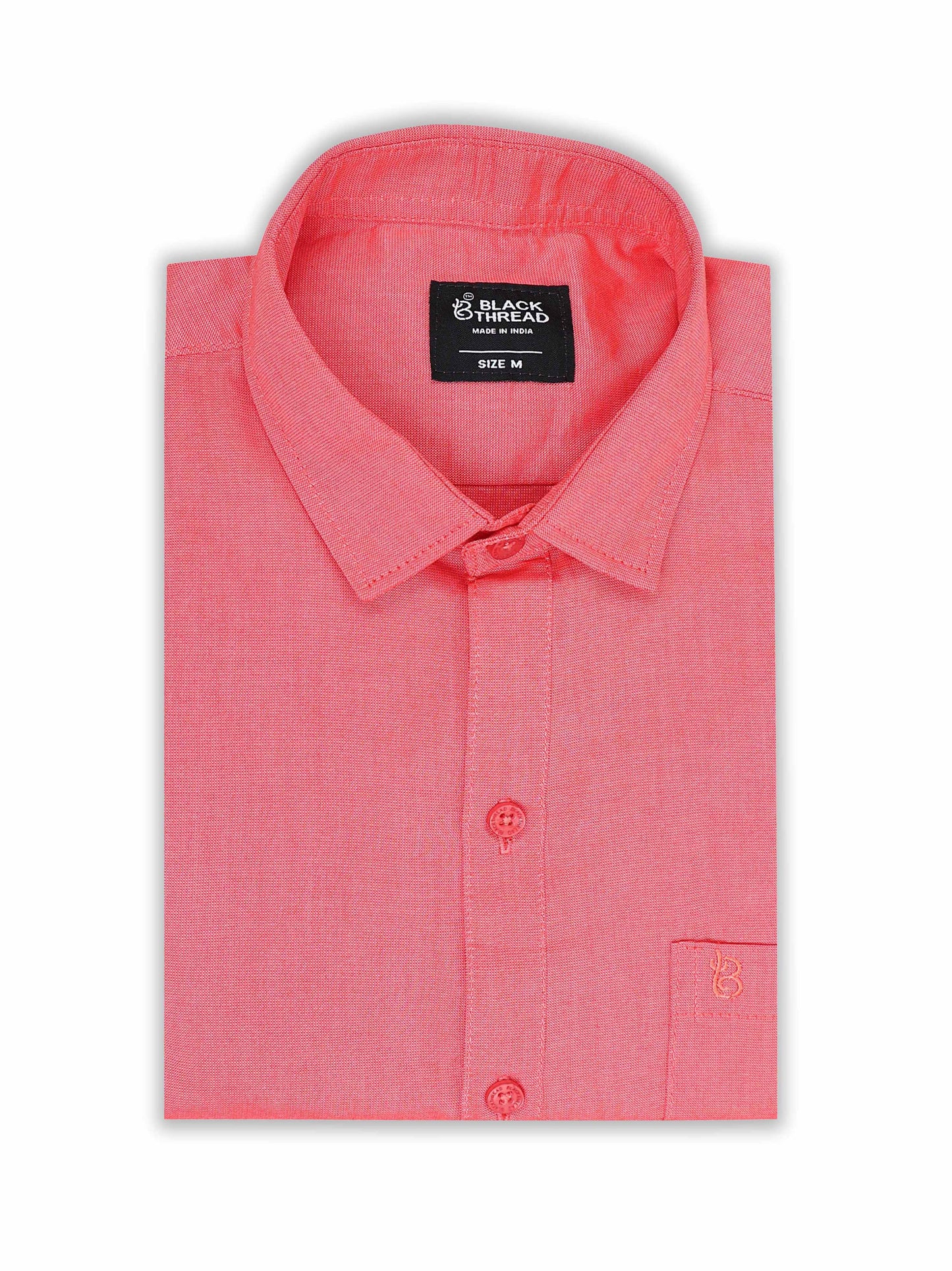 Pink Men's Cotton Plain Casual Shirt - Premium Comfort Fit