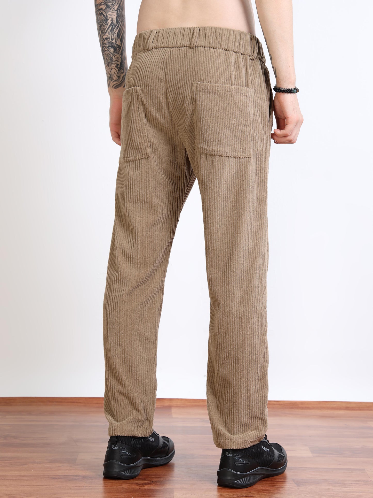 Men’s Cozy Corduroy Jogger-Trousers – Camel