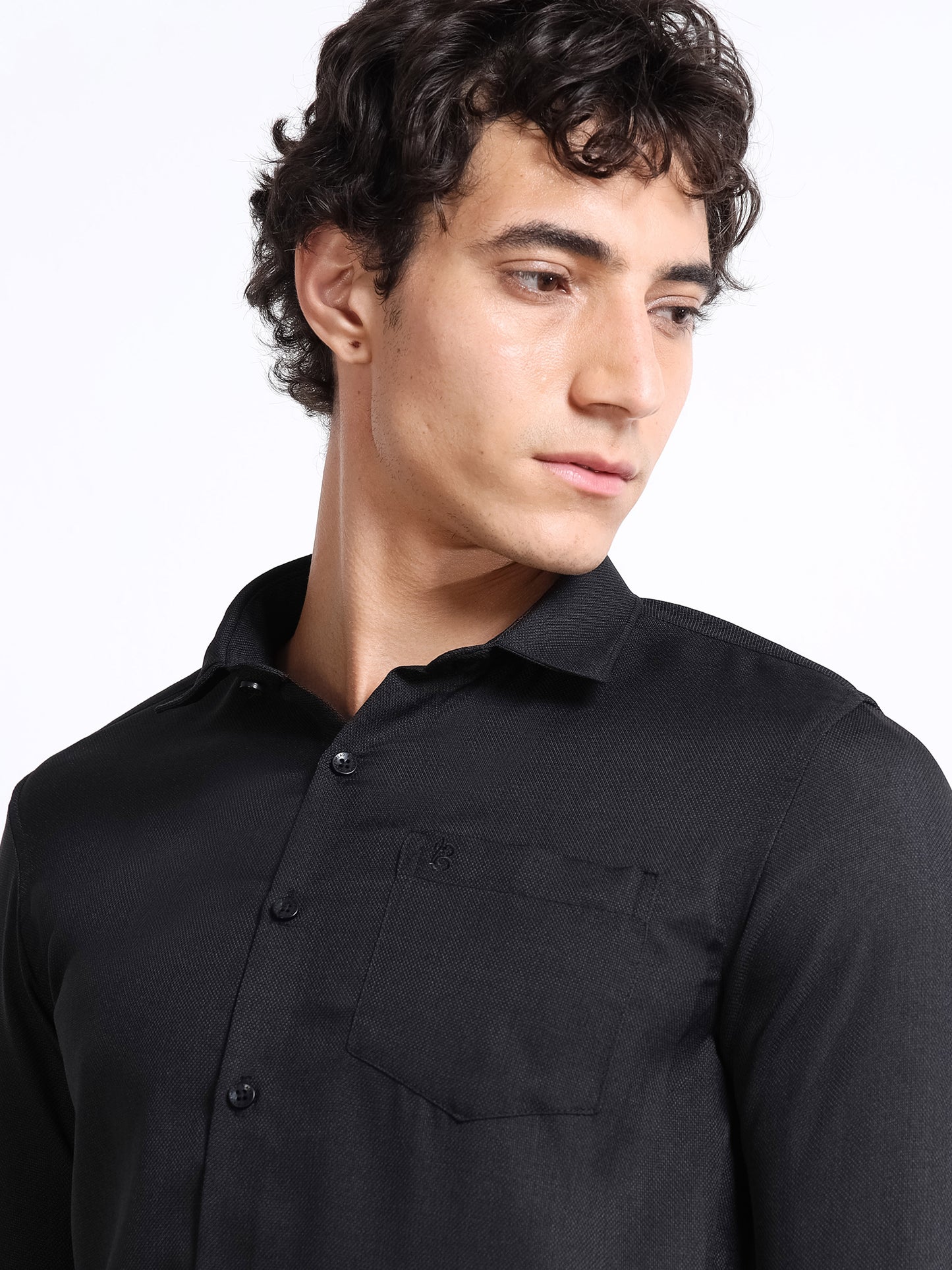 Men’s Black Pure Linen Shirt by Black Thread