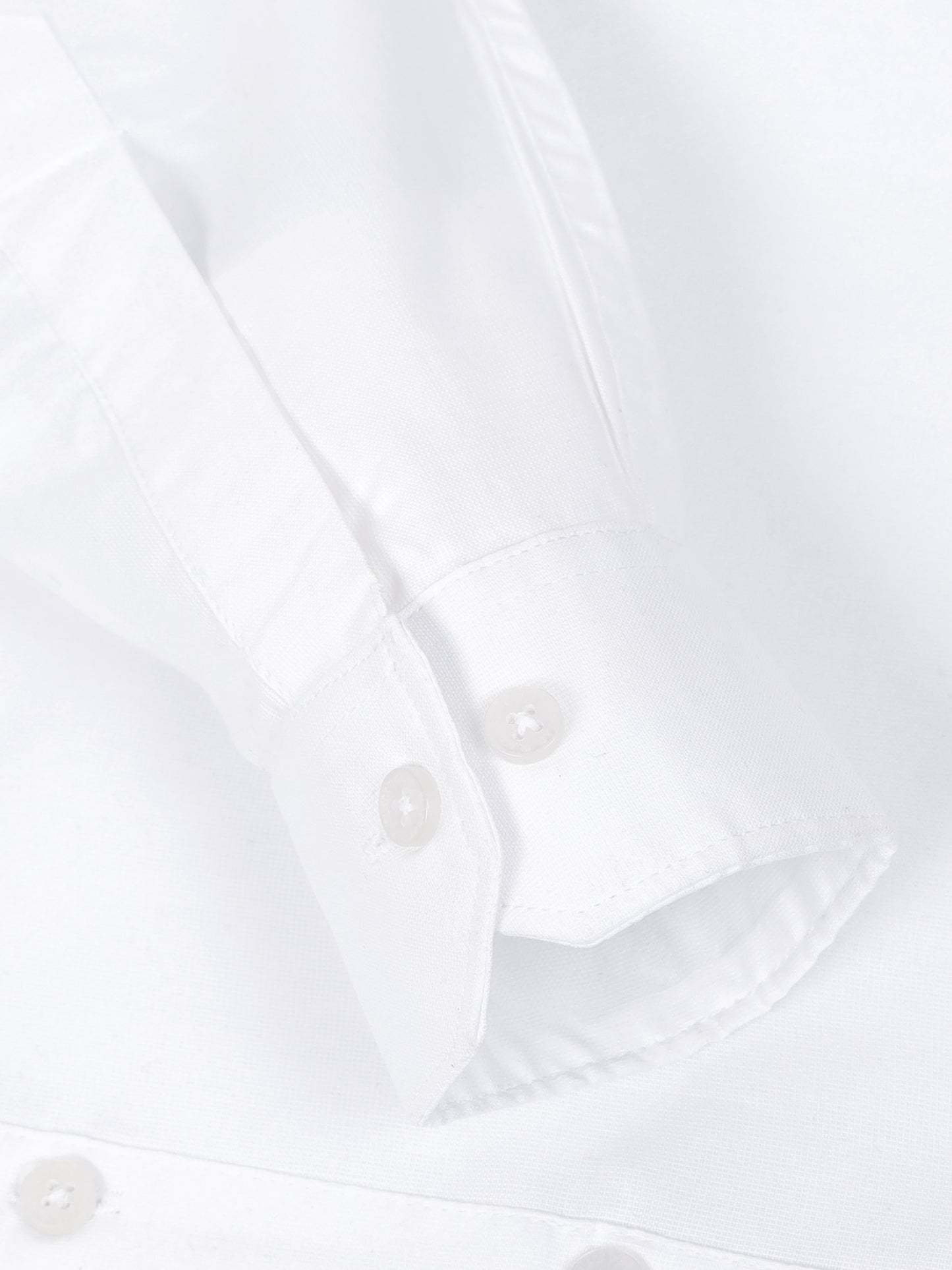 White Men's Cotton Plain Casual Shirt - Premium Comfort Fit