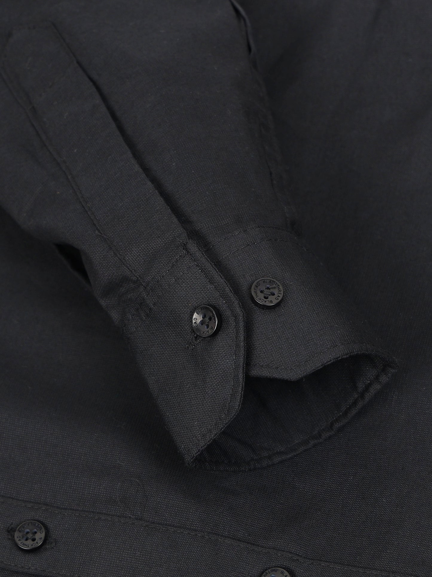 Black Men's Cotton Plain Casual Shirt - Premium Comfort Fit