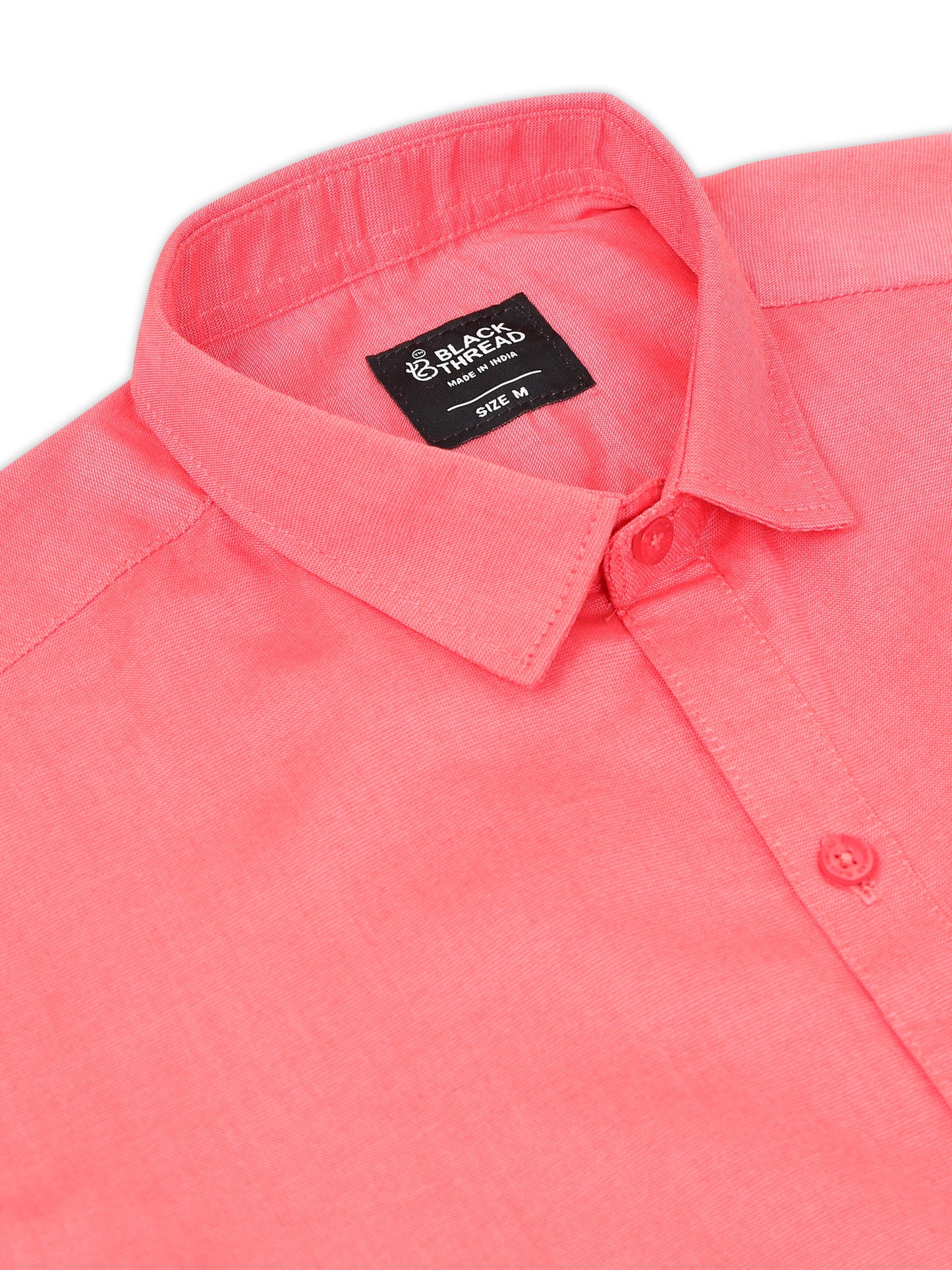 Pink Men's Cotton Plain Casual Shirt - Premium Comfort Fit