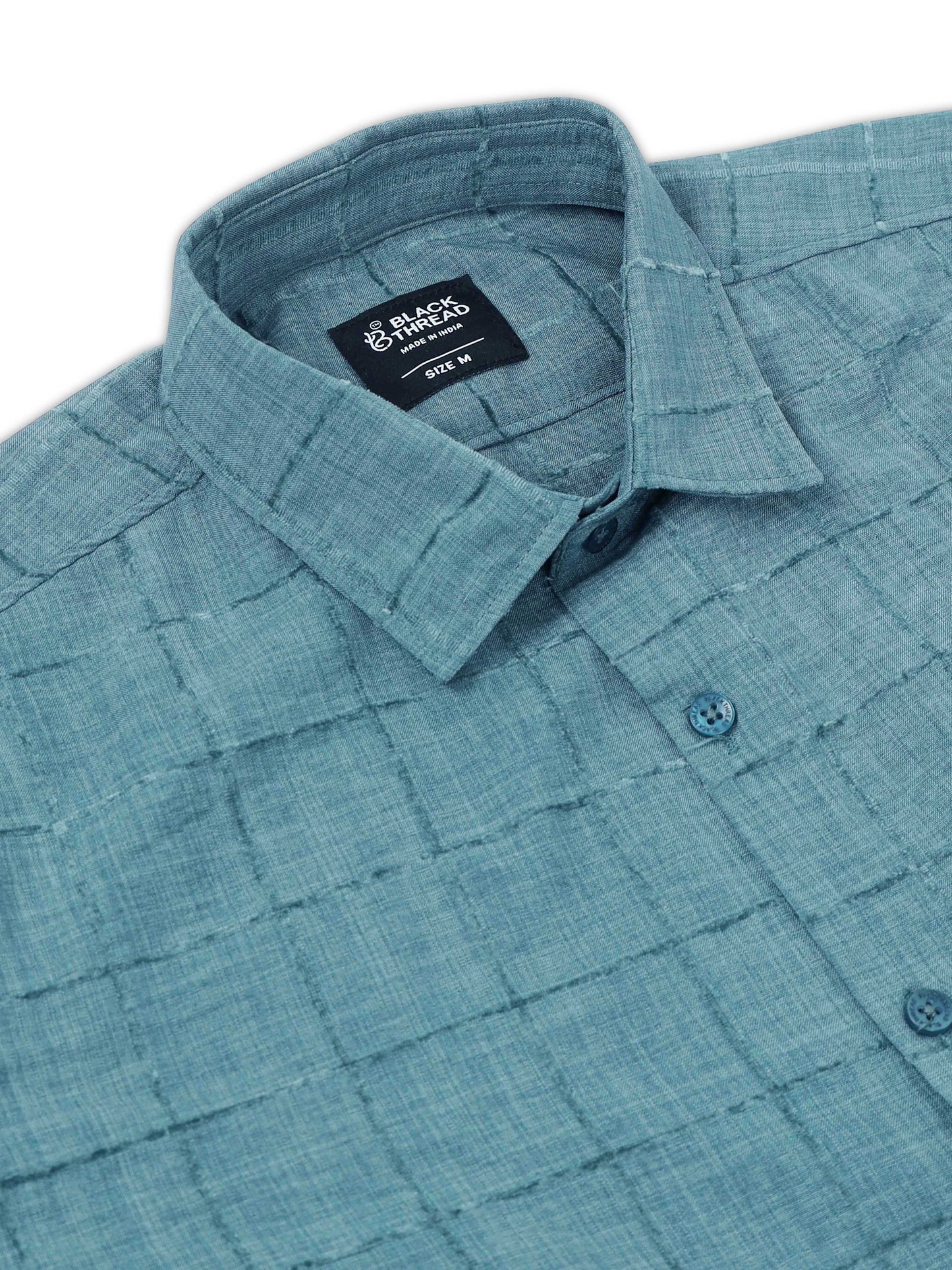 Blue Men's Cotton Checks Design Casual Shirt - Premium Comfort Fit