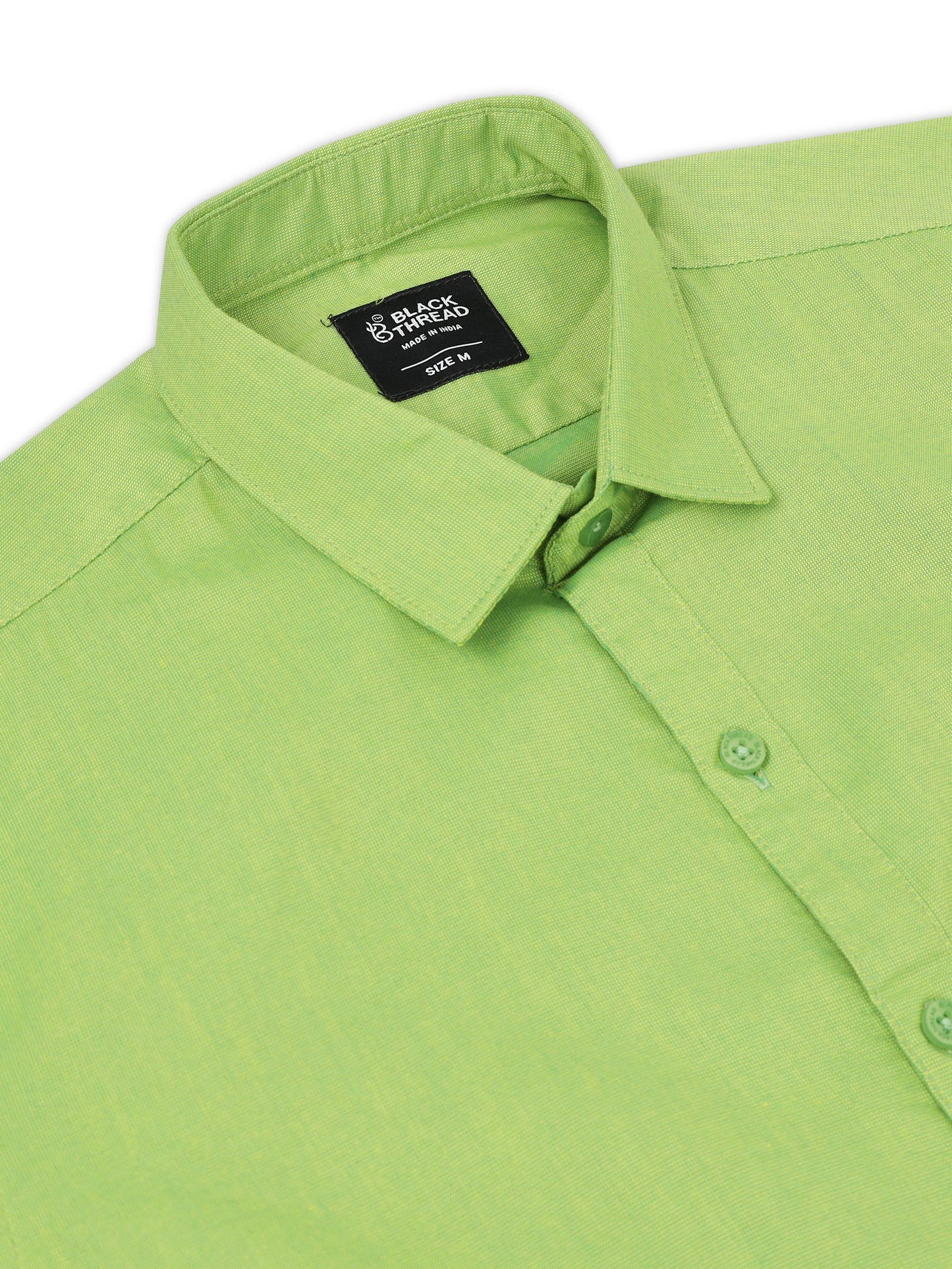 Green Men's Cotton Plain Casual Shirt - Premium Comfort Fit
