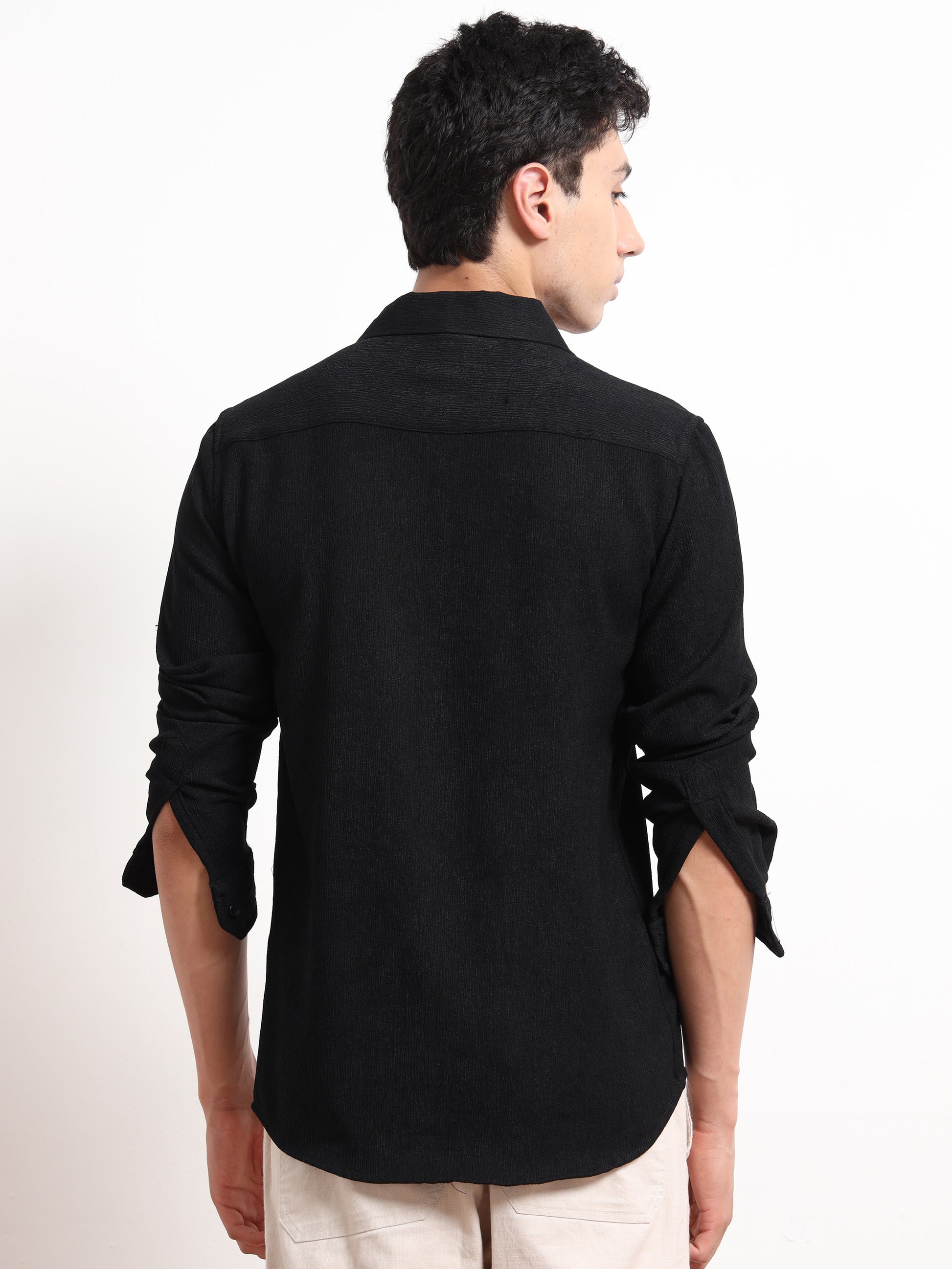 Full Sleeve Black Shirt Texture for Men