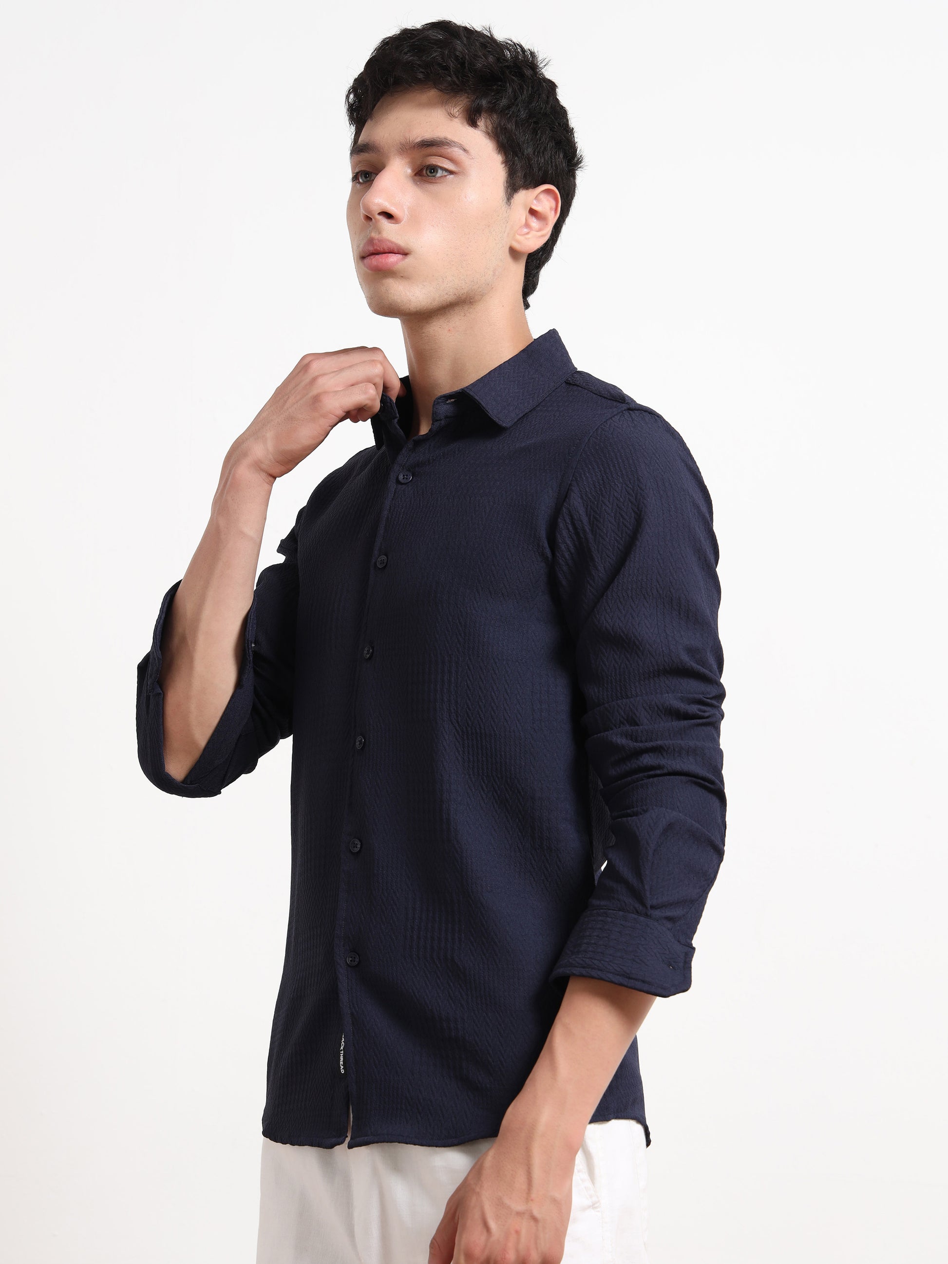 Full Sleeve Blue Shirt Texture for Men