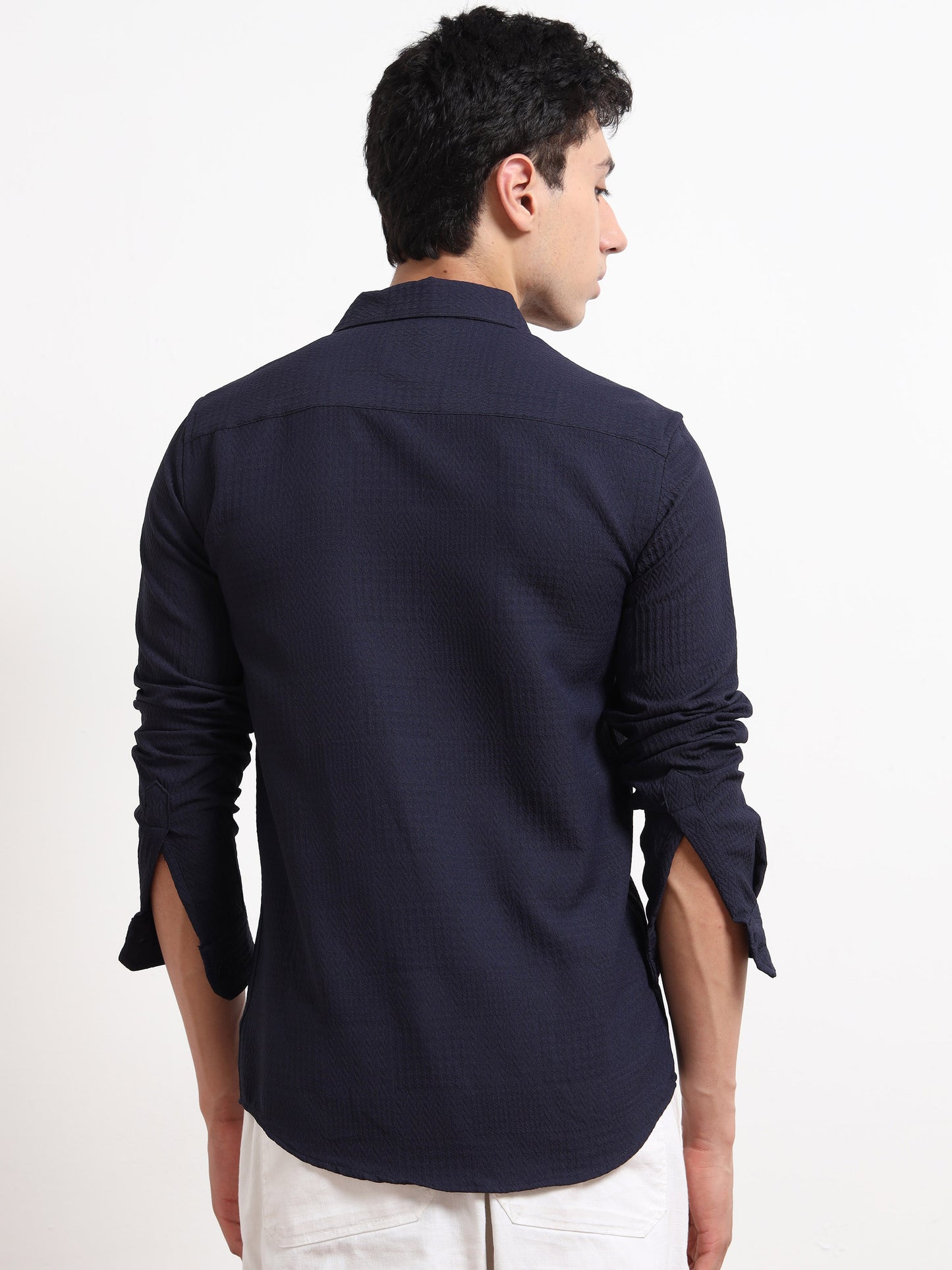 Full Sleeve Blue Shirt Texture for Men