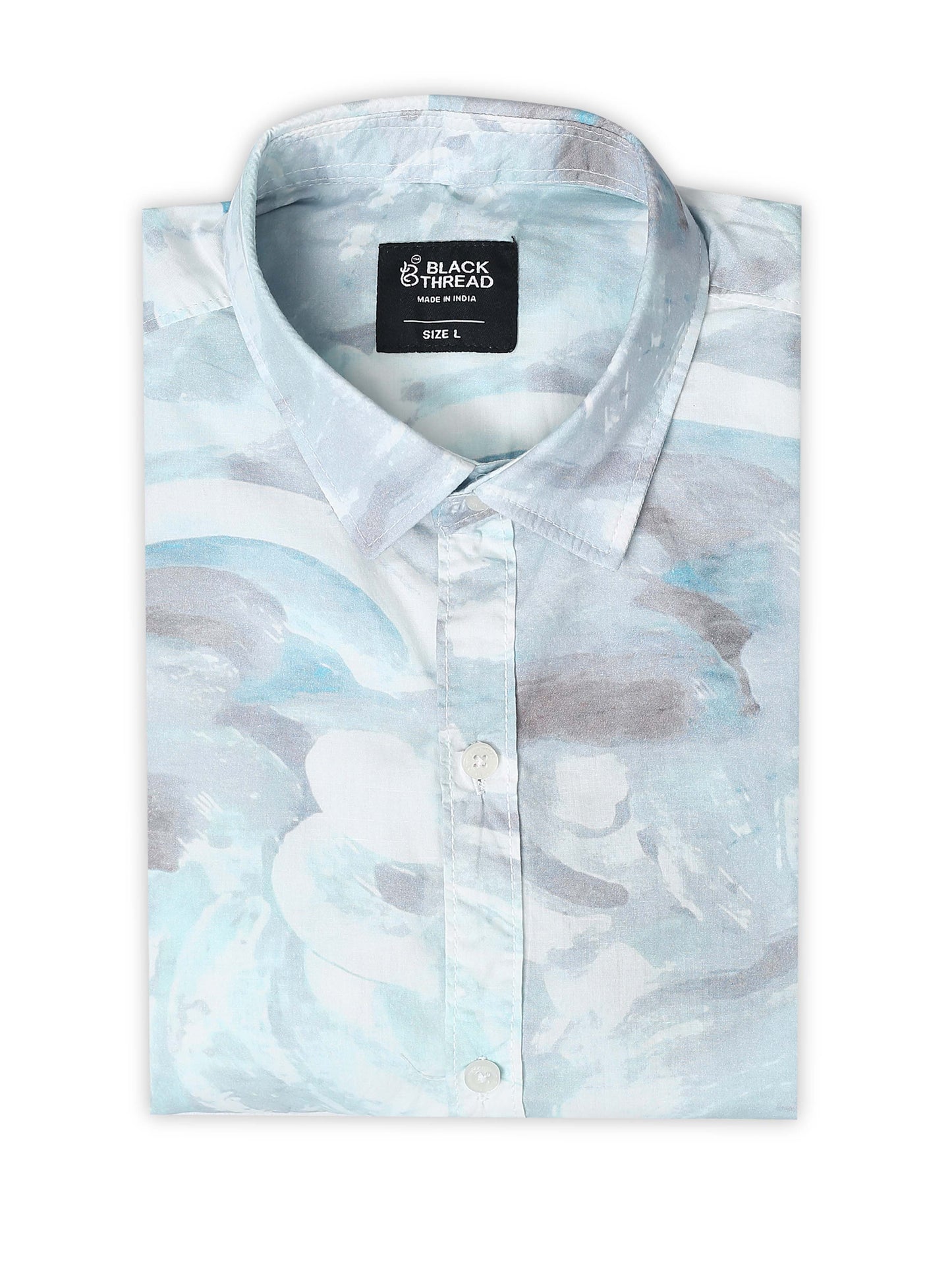 Men’s White &amp; Grey Tropical Breeze Cotton Shirt