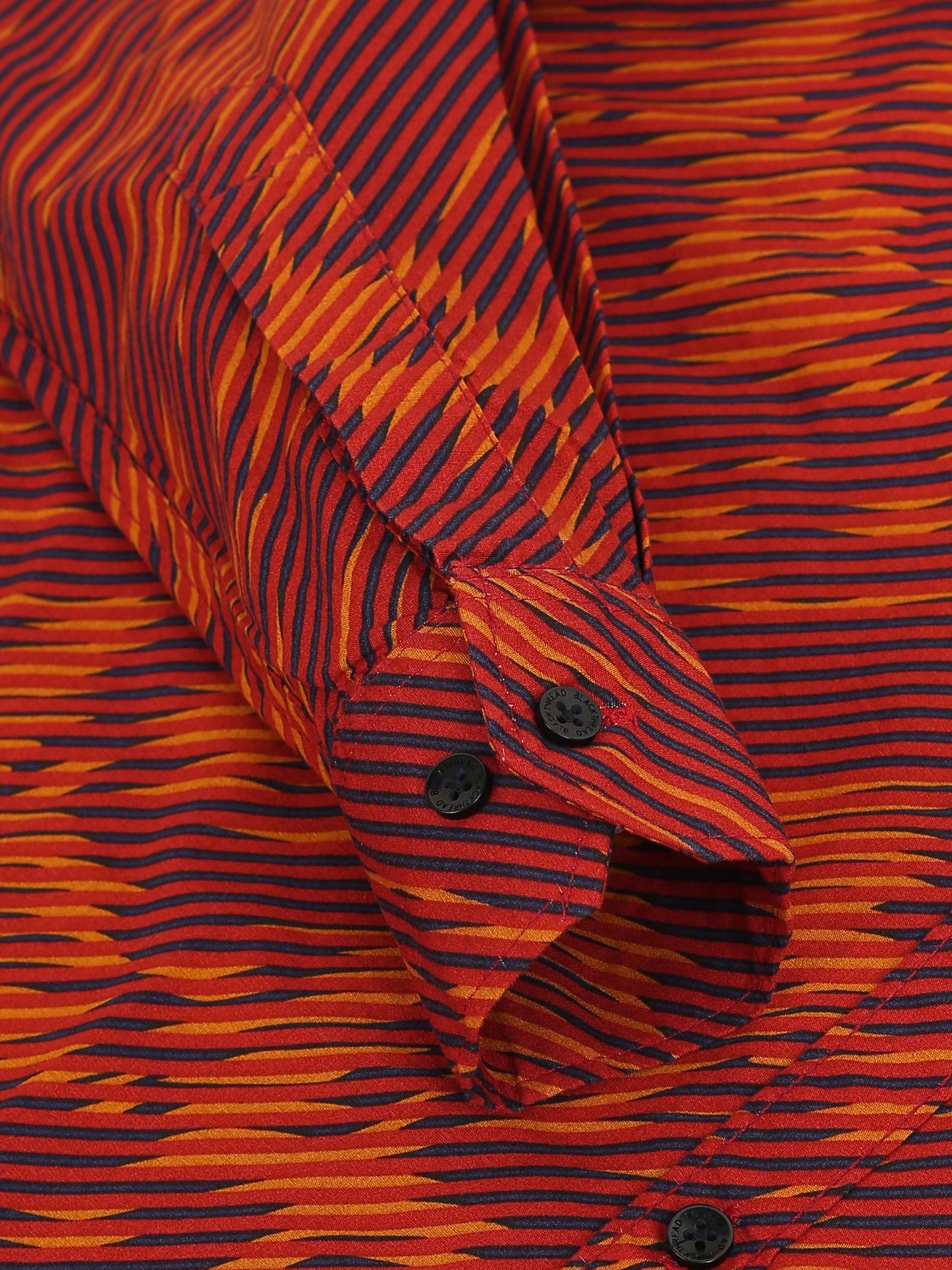 Men’s Rust Orange Abstract Printed Cotton Shirt by Black Thread