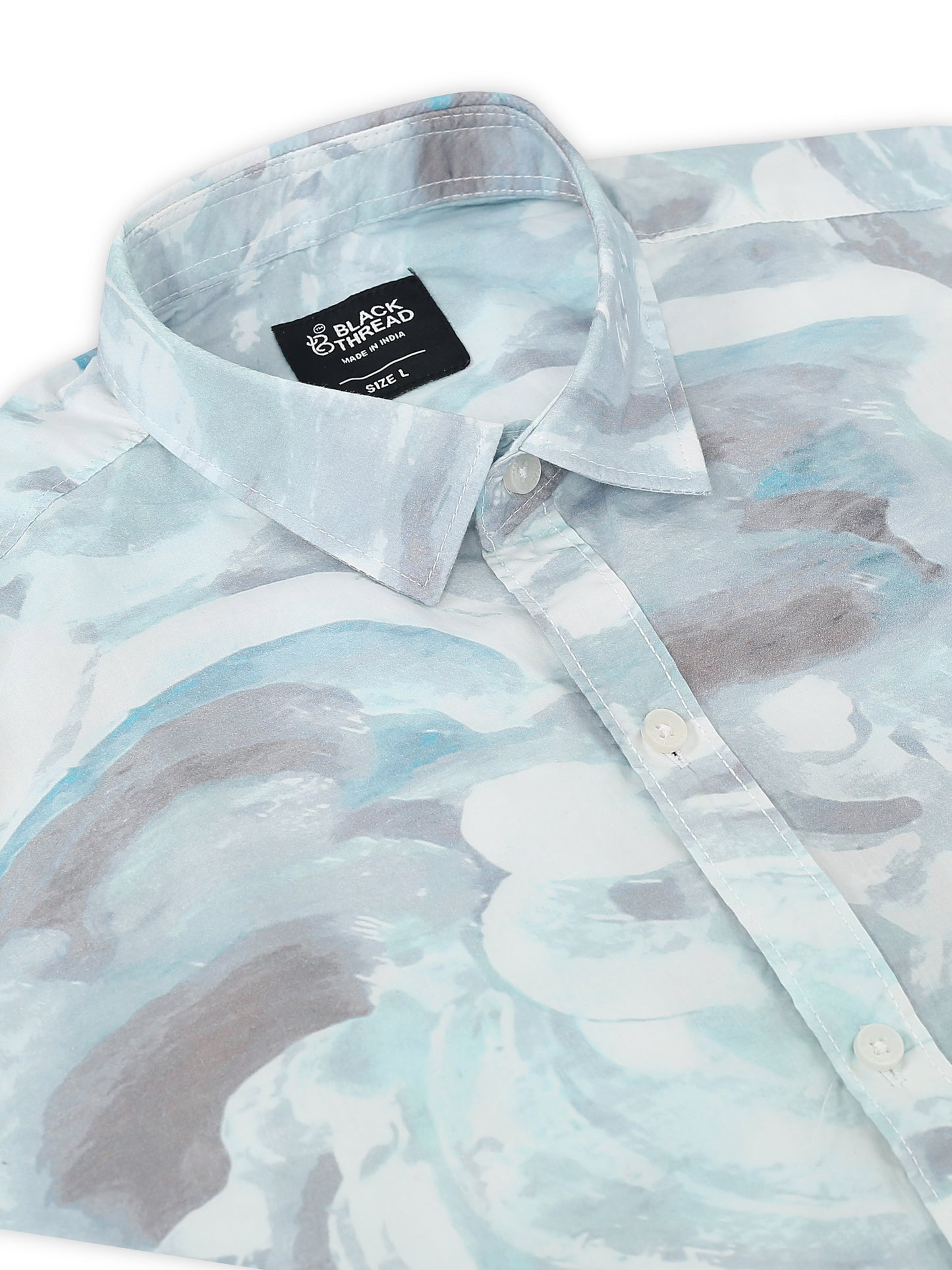 Men’s White &amp; Grey Tropical Breeze Cotton Shirt