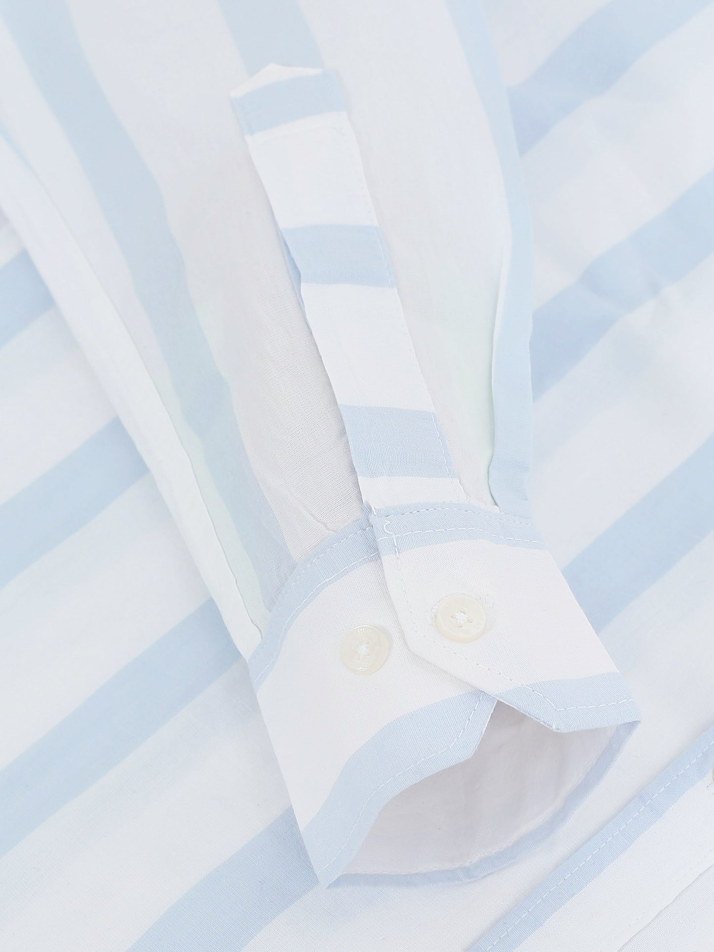 Men’s White &amp; Sky Blue Stripe Cotton Shirt