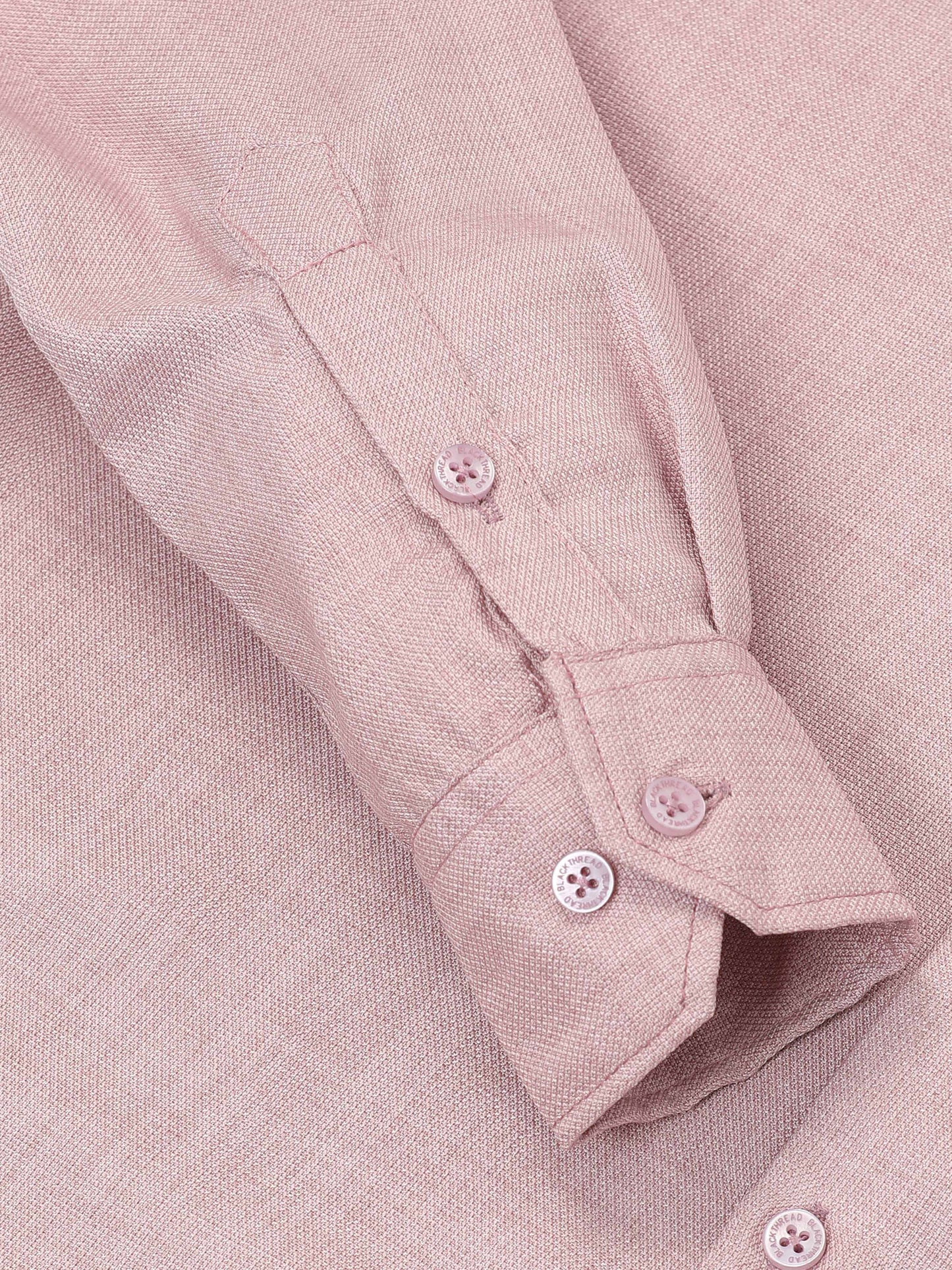 Men’s Light Mauve Pure Linen Shirt by Black Thread