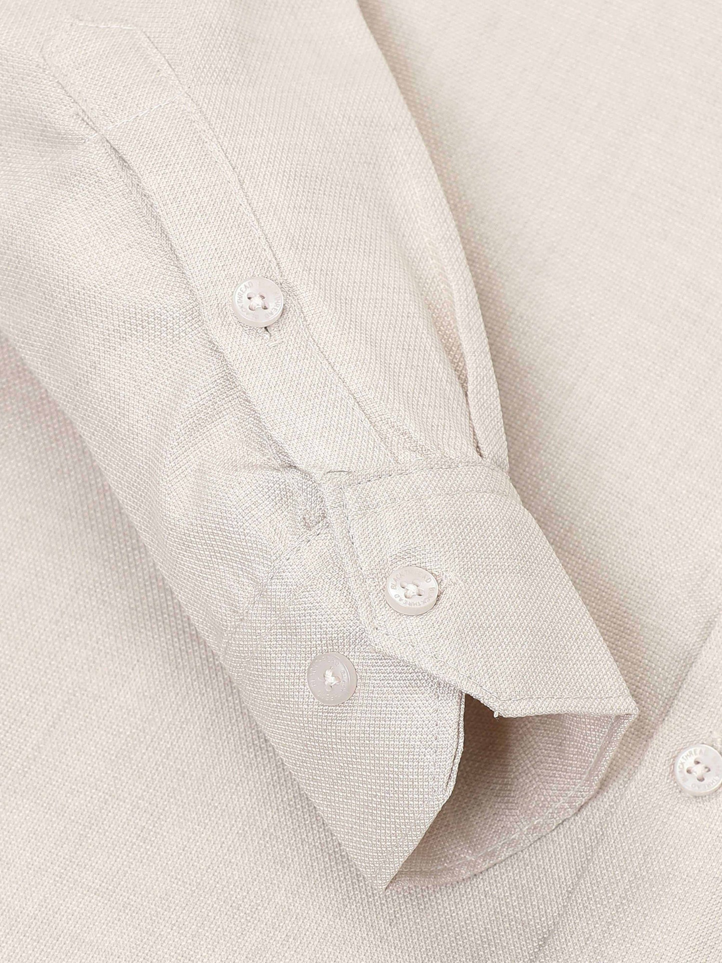 Men’s Beige Pure Linen Shirt by Black Thread