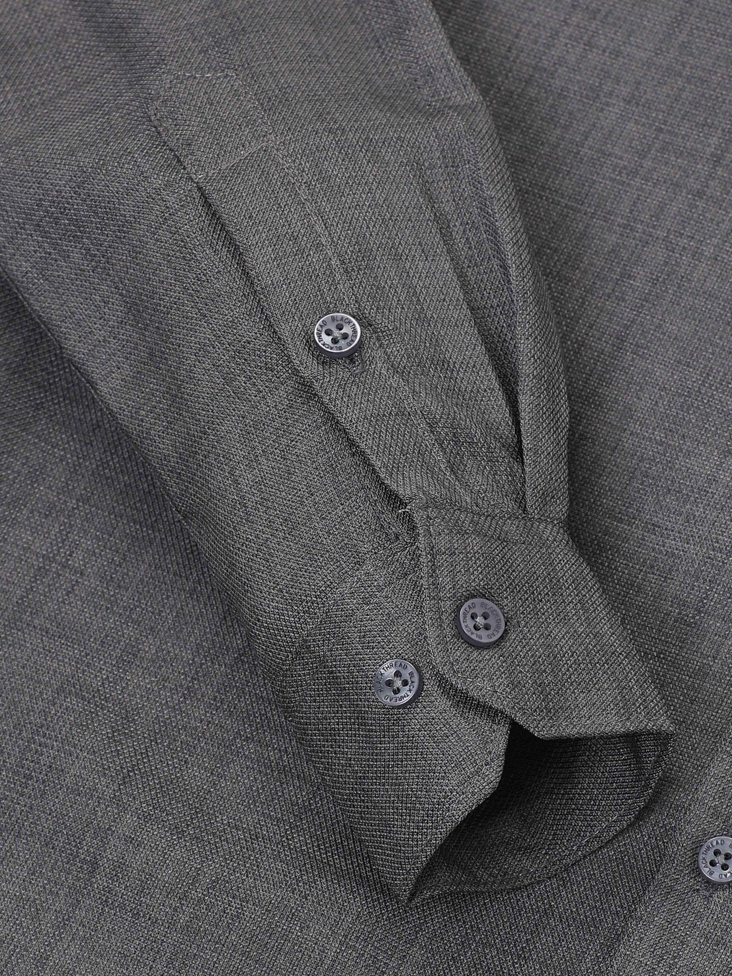Men’s Charcoal Grey Pure Linen Shirt by Black Thread