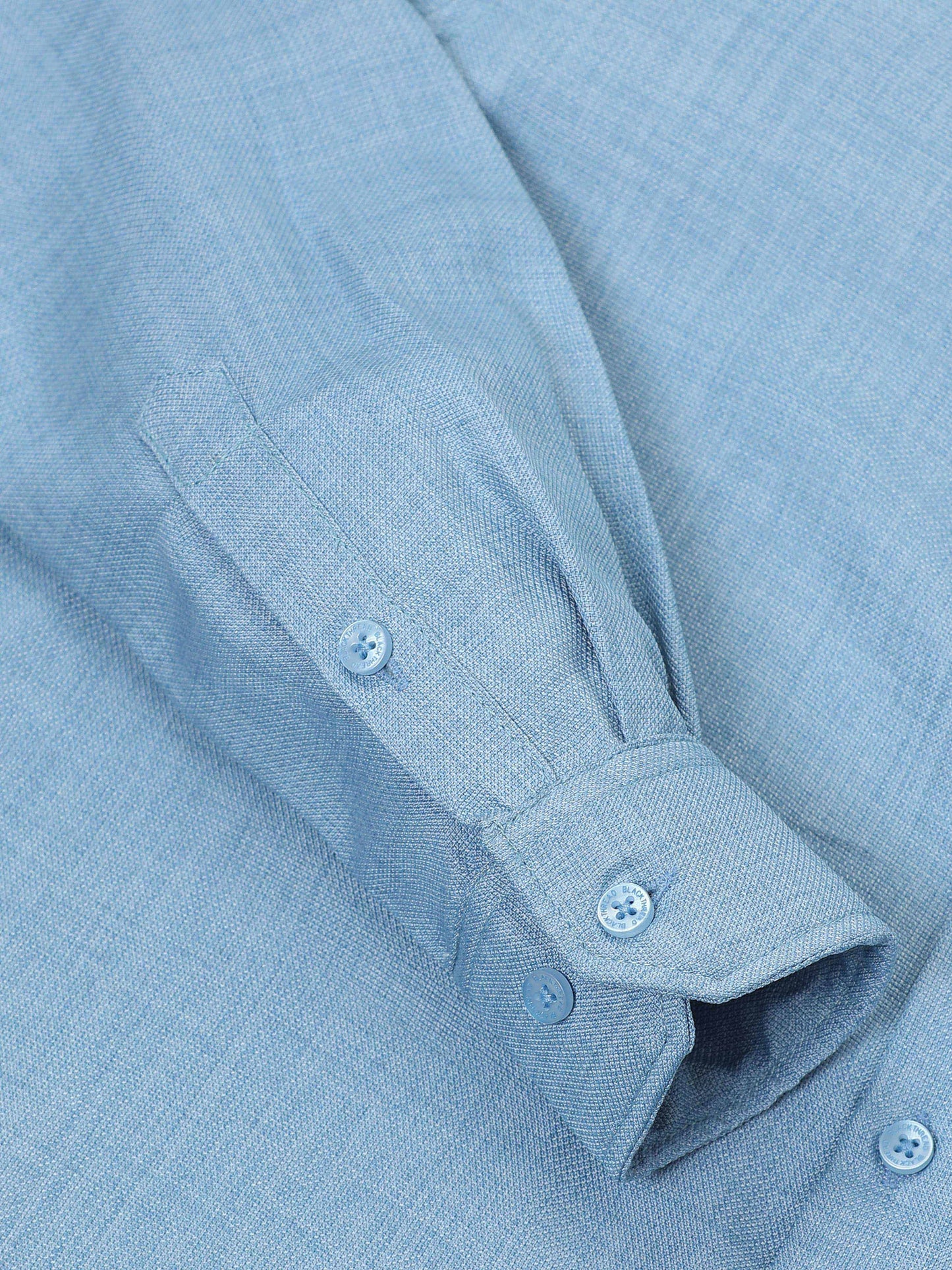 Men’s Light Blue Pure Linen Shirt by Black Thread