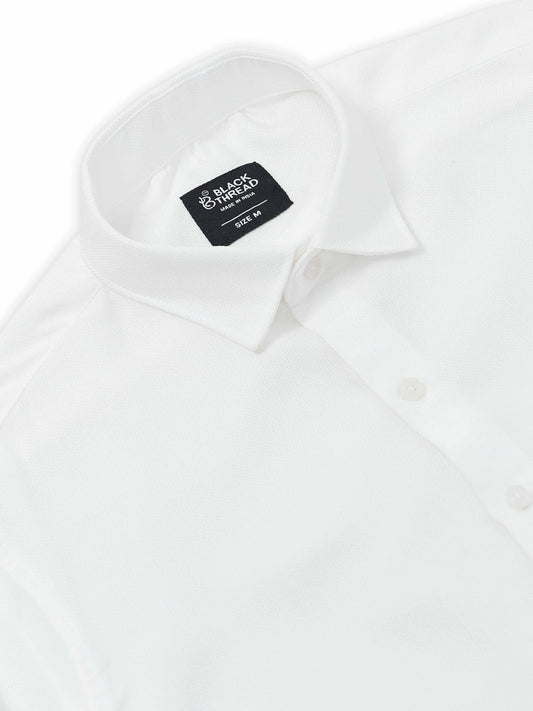 Men’s White Pure Linen Shirt by Black Thread
