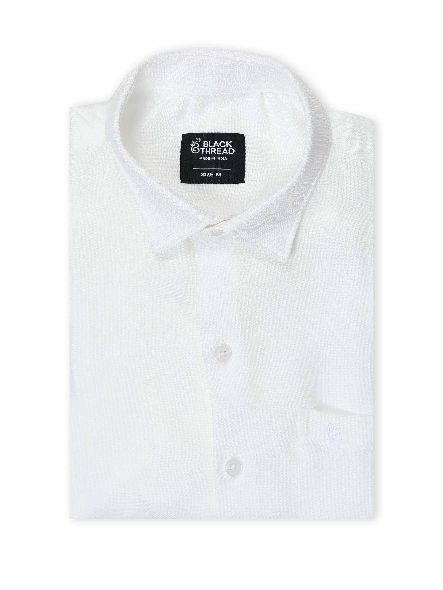 Men’s White Pure Linen Shirt by Black Thread