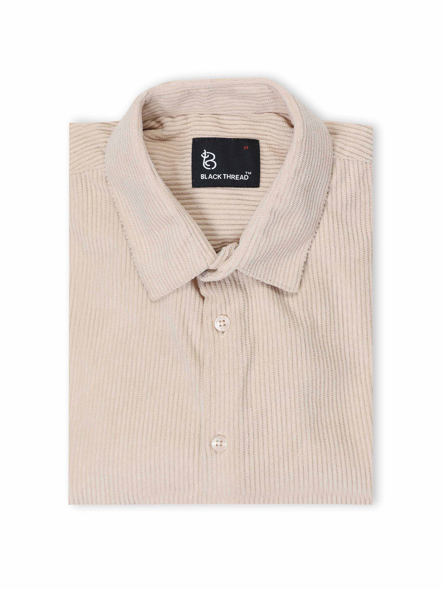 Beige Full sleeve Corduroy Shirts