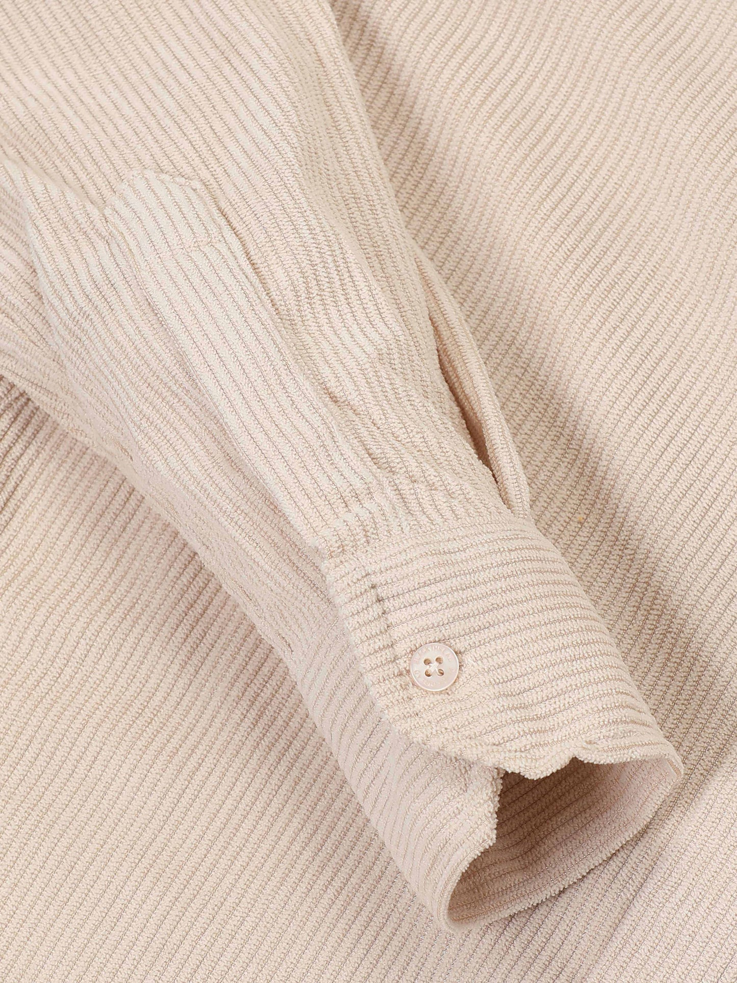 Beige Full sleeve Corduroy Shirts