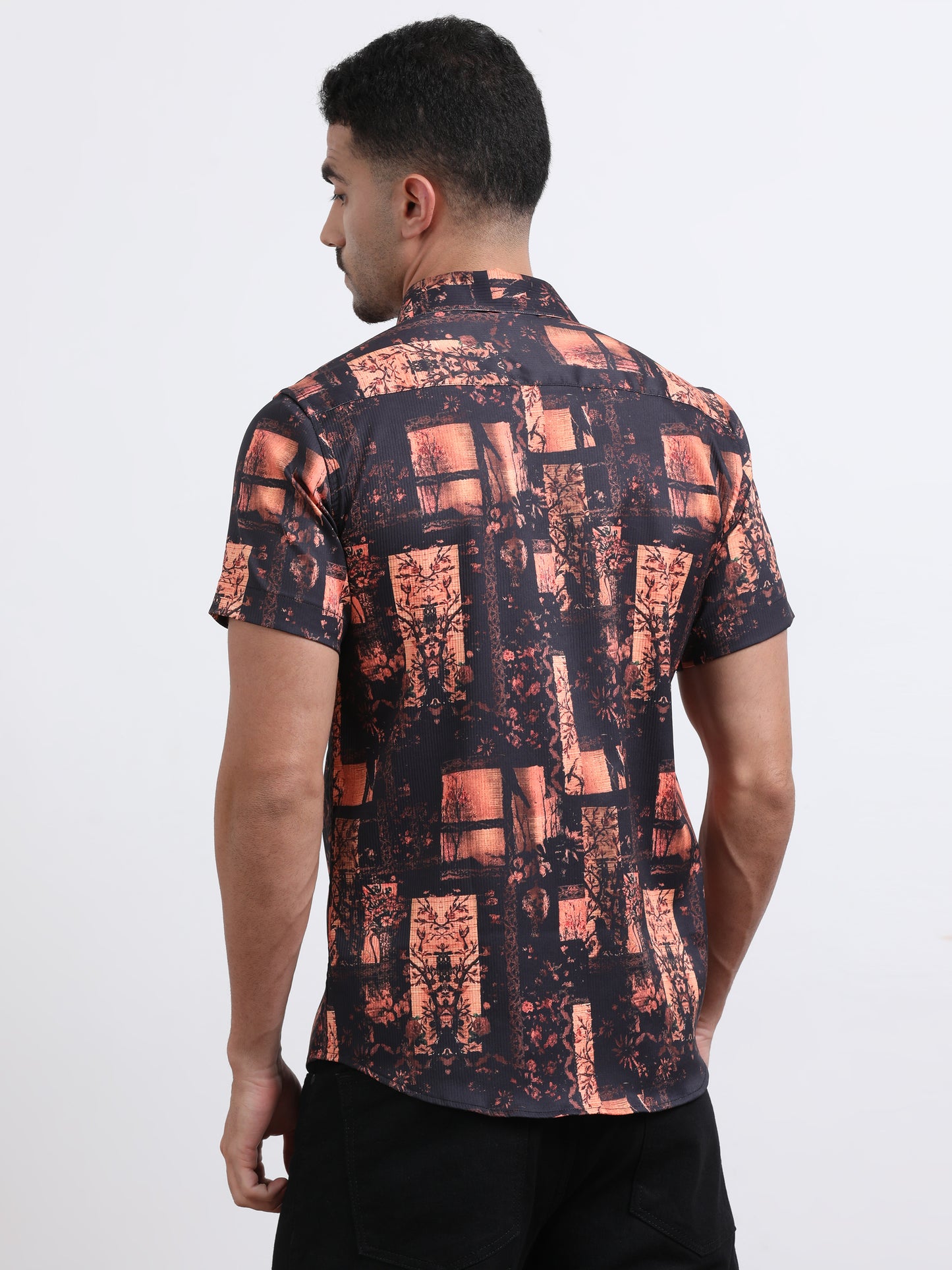 Multi Half Sleeve Poly Cotton Digital Print Shirts