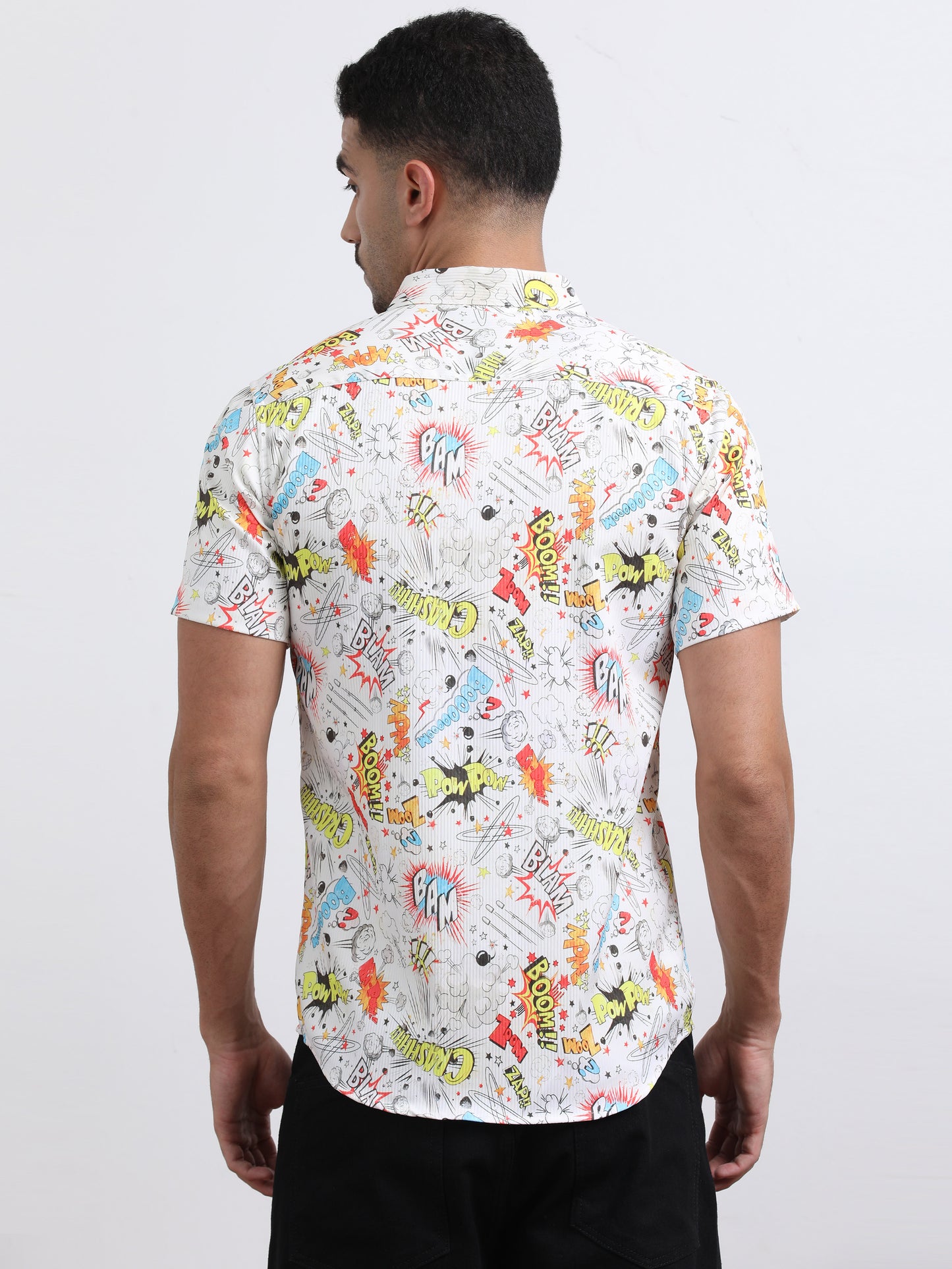 Multi Half Sleeve Poly Cotton Digital Print Shirts
