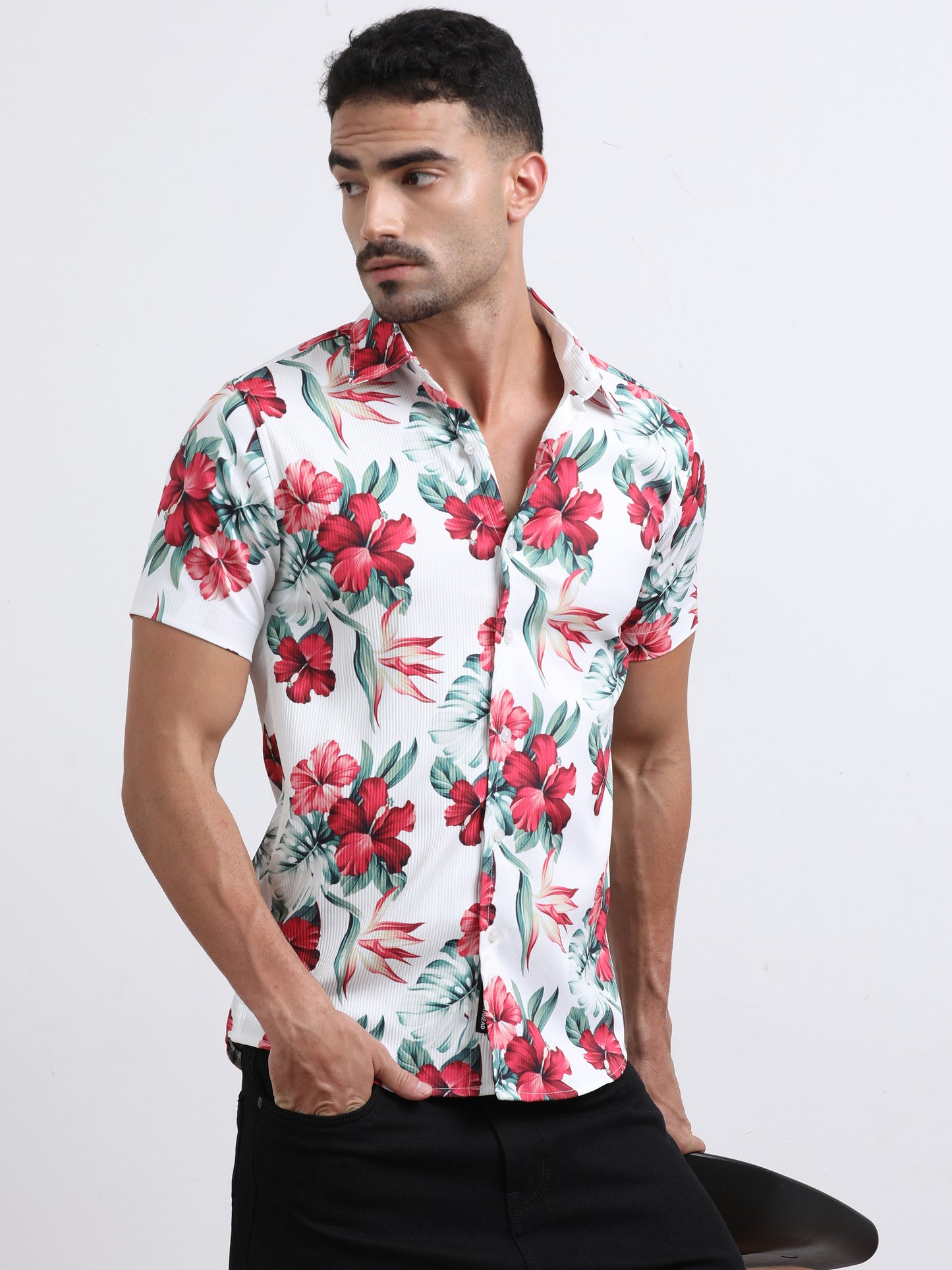 Multi Half Sleeve Poly Cotton Digital Print Shirts