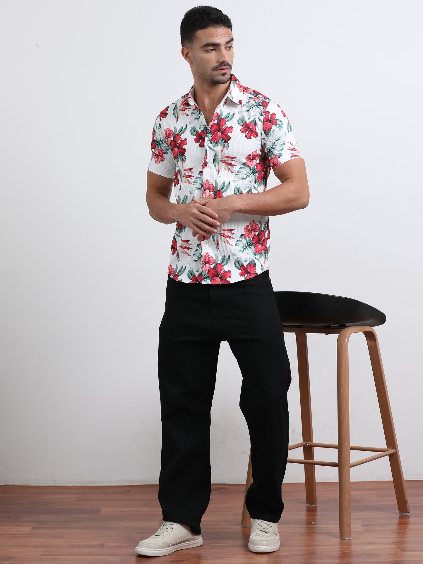 Multi Half Sleeve Poly Cotton Digital Print Shirts