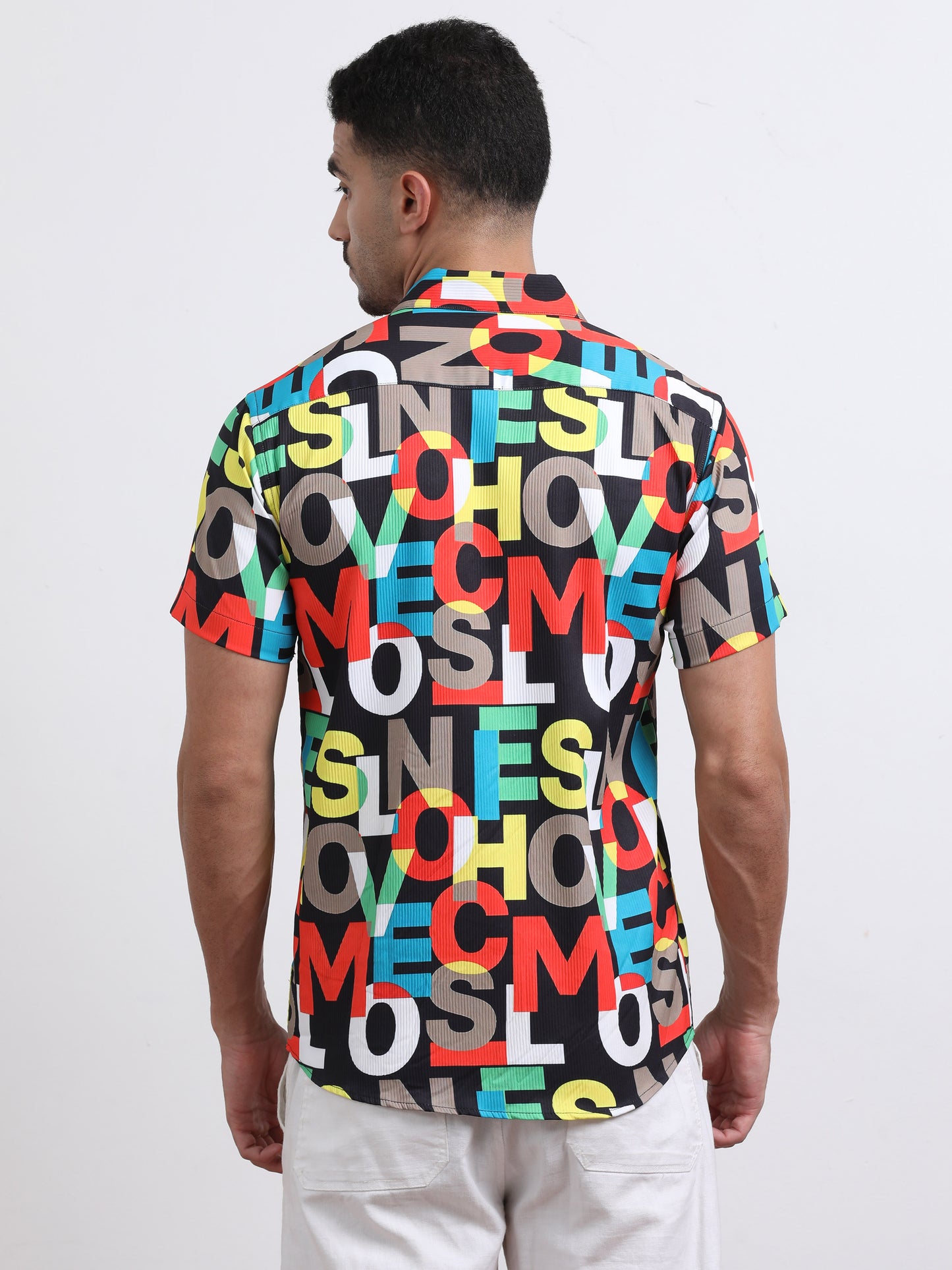 Multi Half Sleeve Poly Cotton Digital Print Shirts