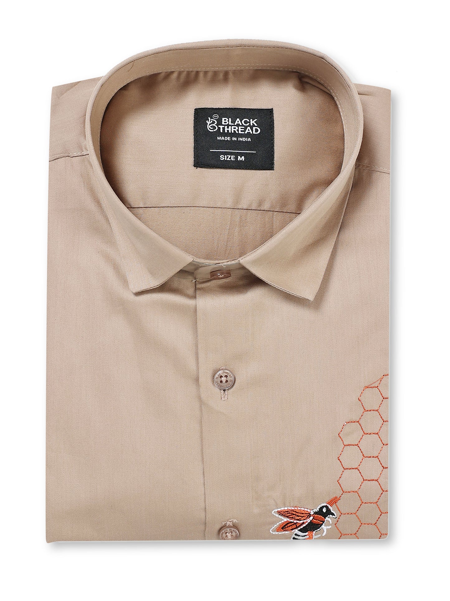 Men's Khaki Bee Embroidery