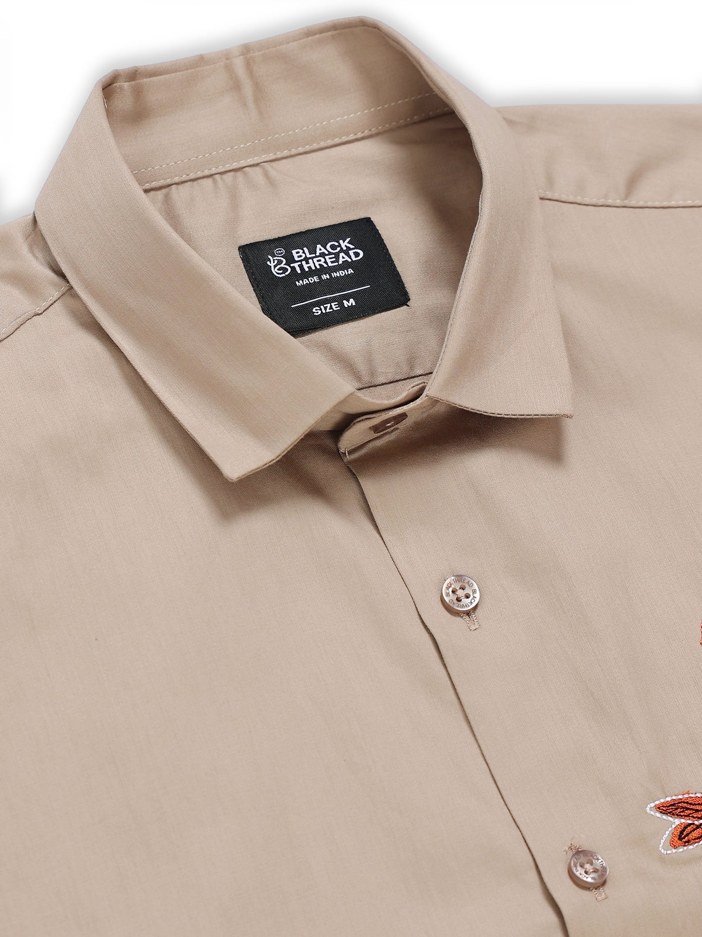 Men's Khaki Bee Embroidery