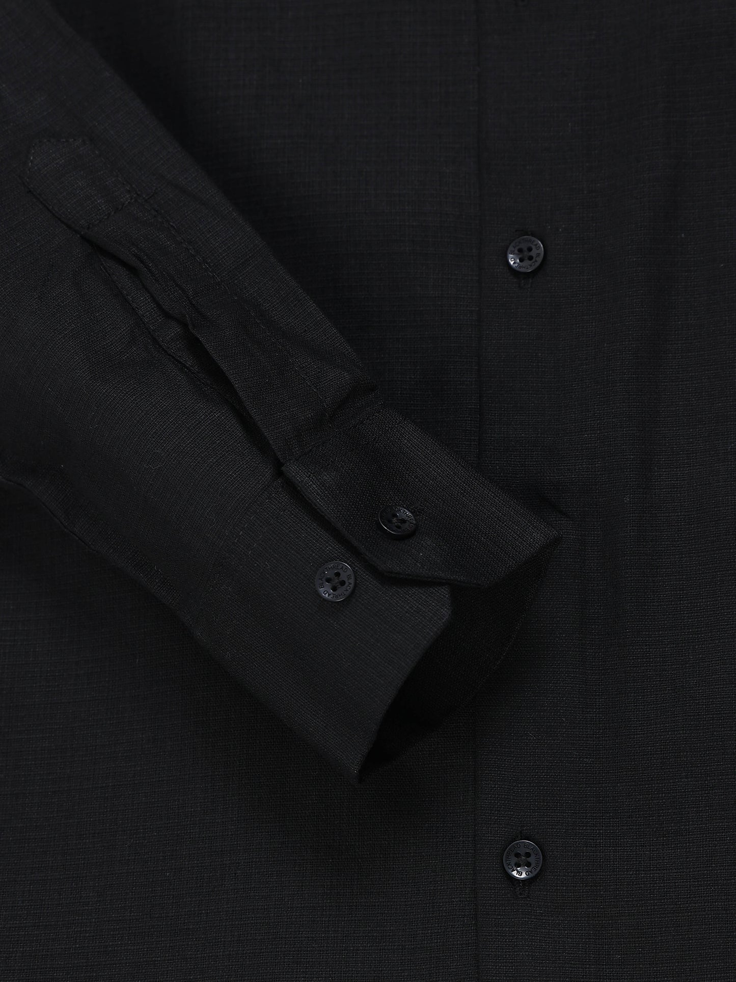 Men's Linen Black Whiskey Glass Embroidery