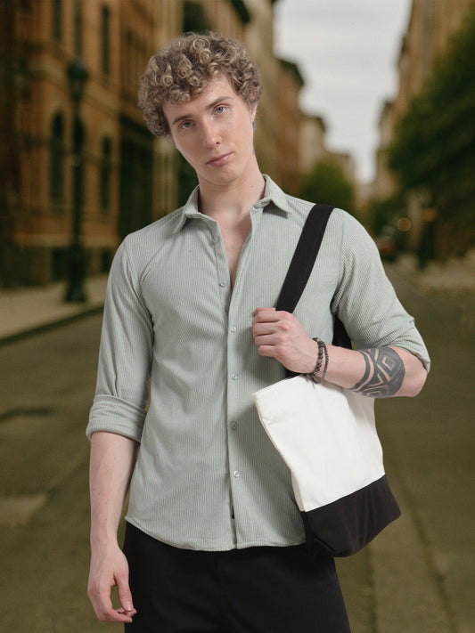Green Full sleeve Corduroy Shirts