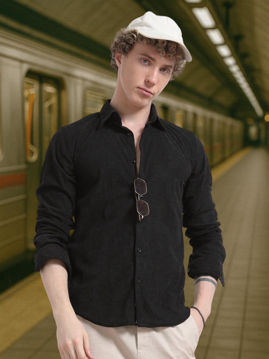 Black Full sleeve Corduroy Shirts