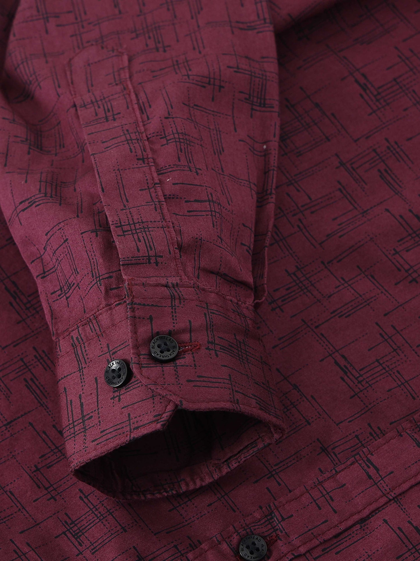 Men’s Maroon Printed Slim Fit Casual Shirt By Black Thread