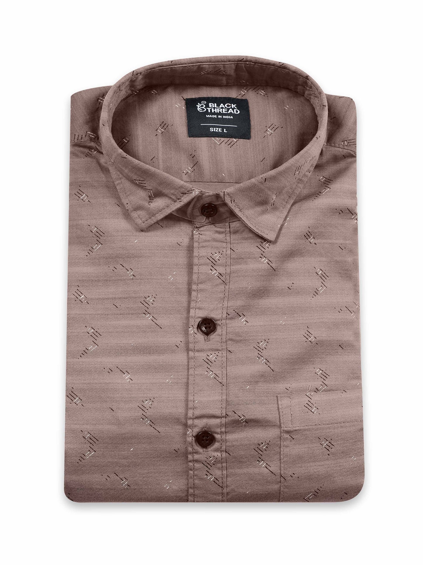 Men’s Brown Striped Slim Fit Casual Shirt By Black Thread