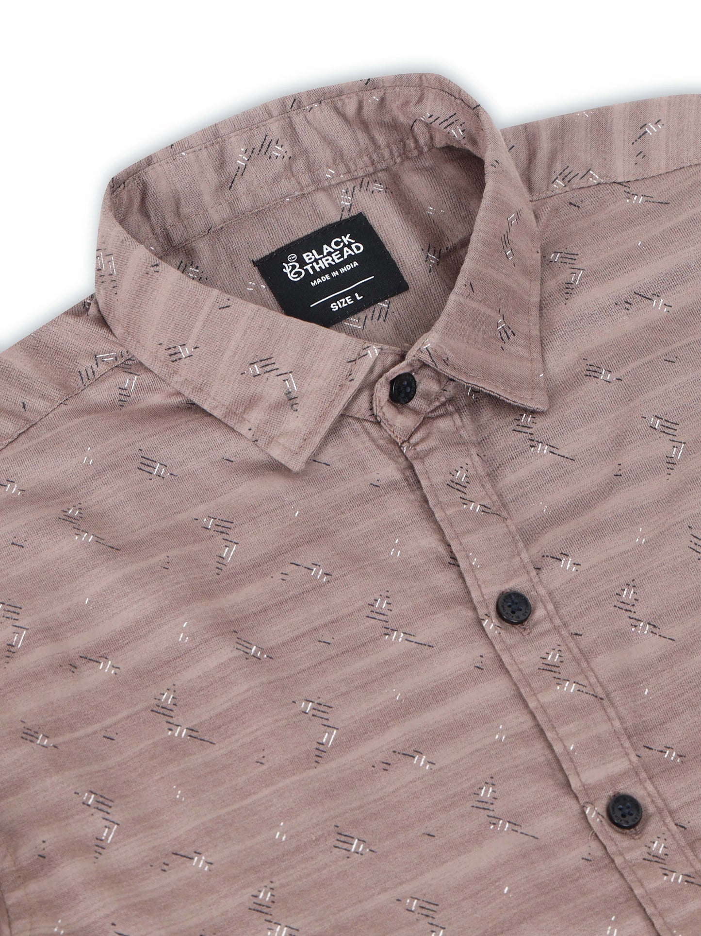 Men’s Brown Striped Slim Fit Casual Shirt By Black Thread