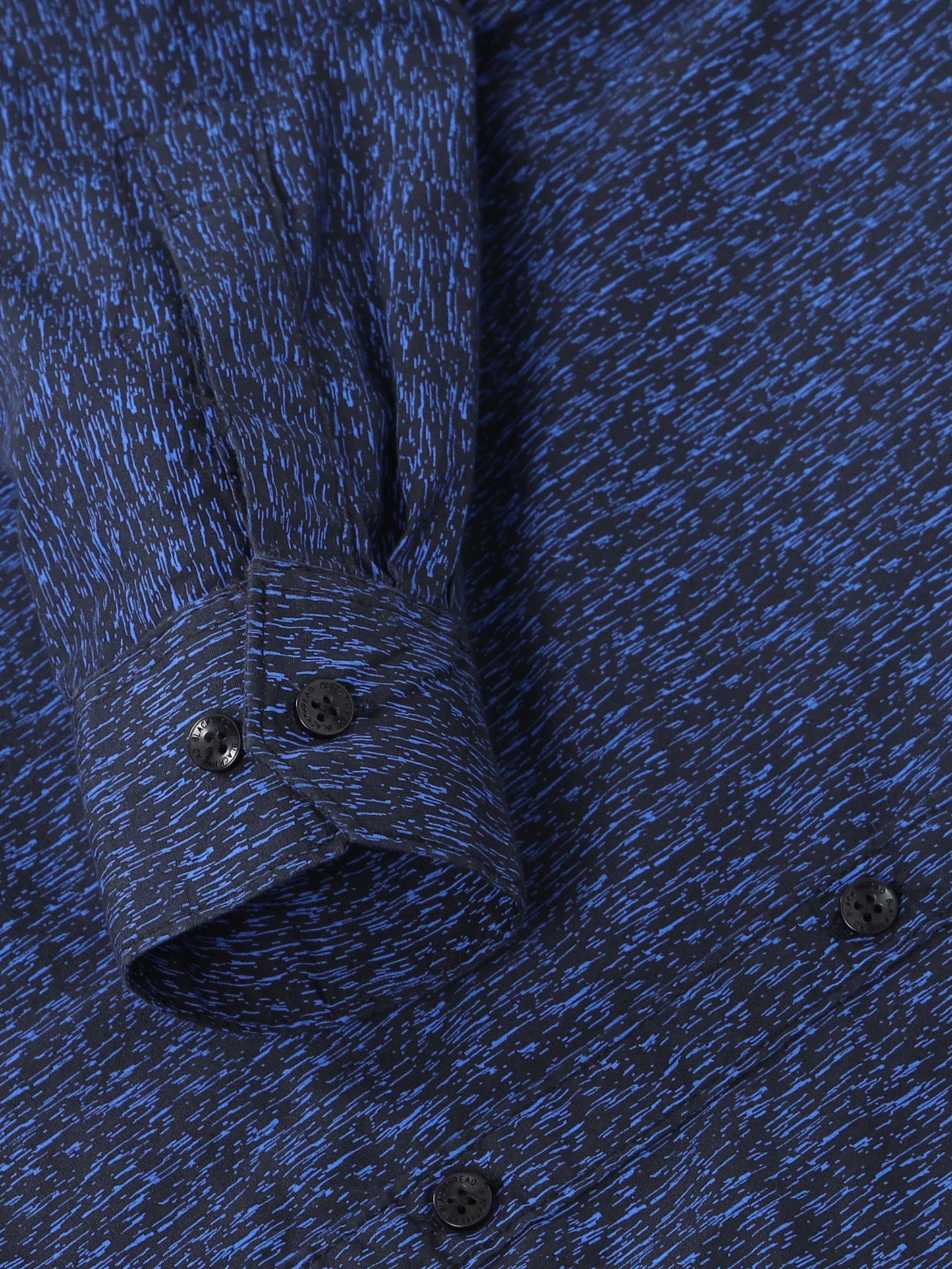 Men’s Navy Blue Abstract Printed Slim Fit Casual Shirt By Black Thread