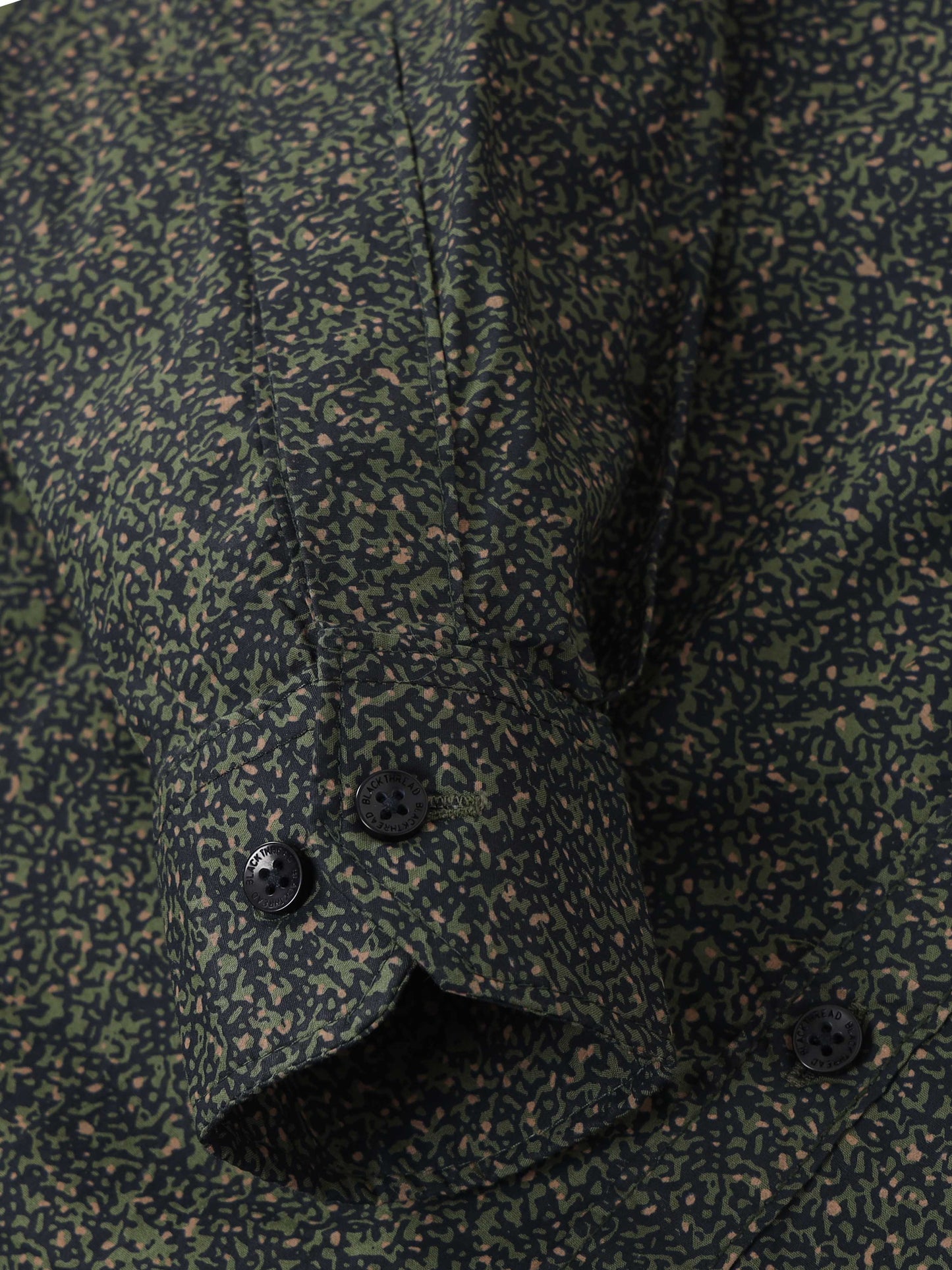 Men’s Dark Green Micro Printed Slim Fit Casual Shirt By Black Thread