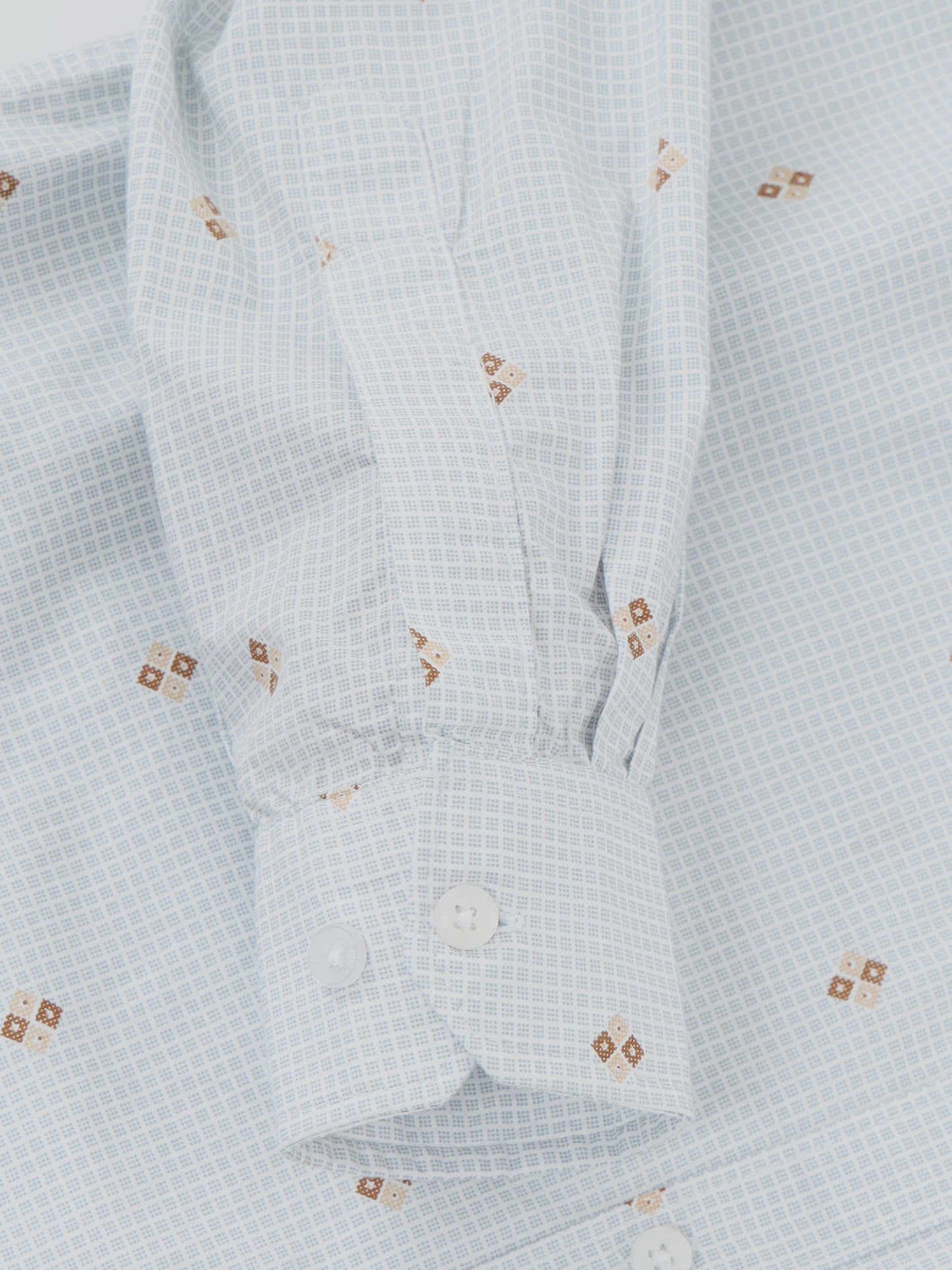 Men’s White Printed Slim Fit Casual Shirt By Black Thread