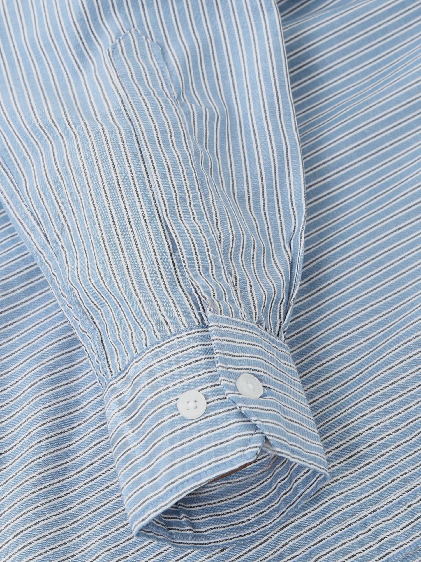 Men’s Blue & White Vertical Striped Slim Fit Casual Shirt By Black Thread