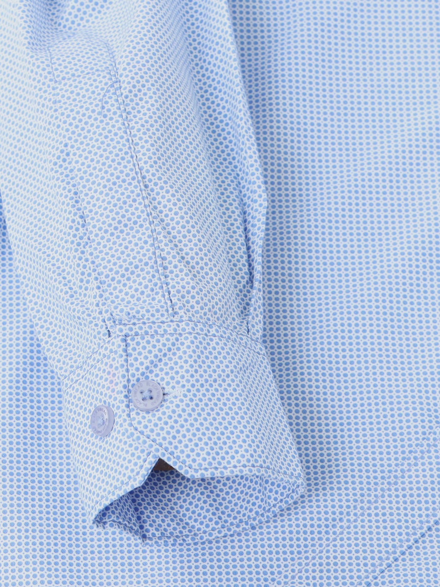 Men’s Light Blue Micro Printed Slim Fit Casual Shirt