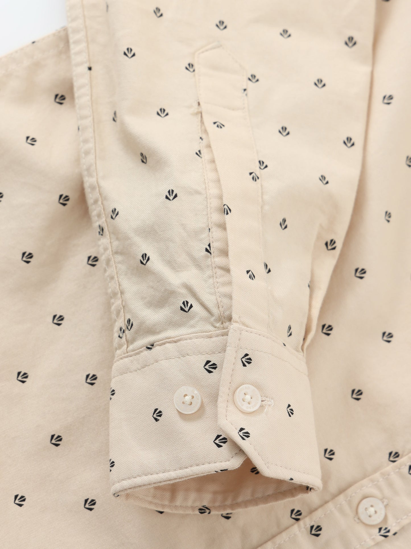 Men’s Beige Micro Printed Slim Fit Casual Shirt By Black Thread