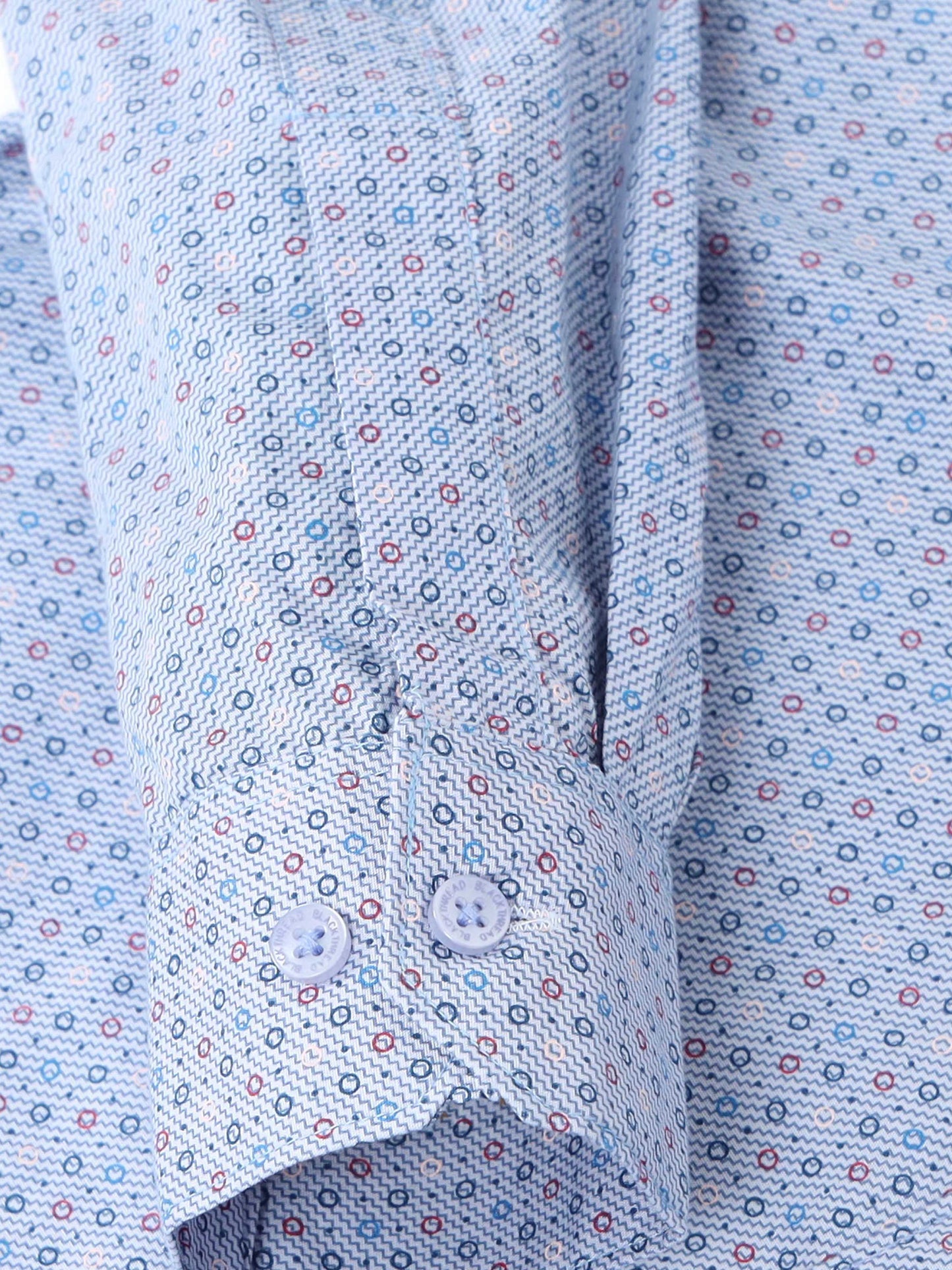 Men’s Light Blue Micro Printed Slim Fit Casual Shirt By Black Thread