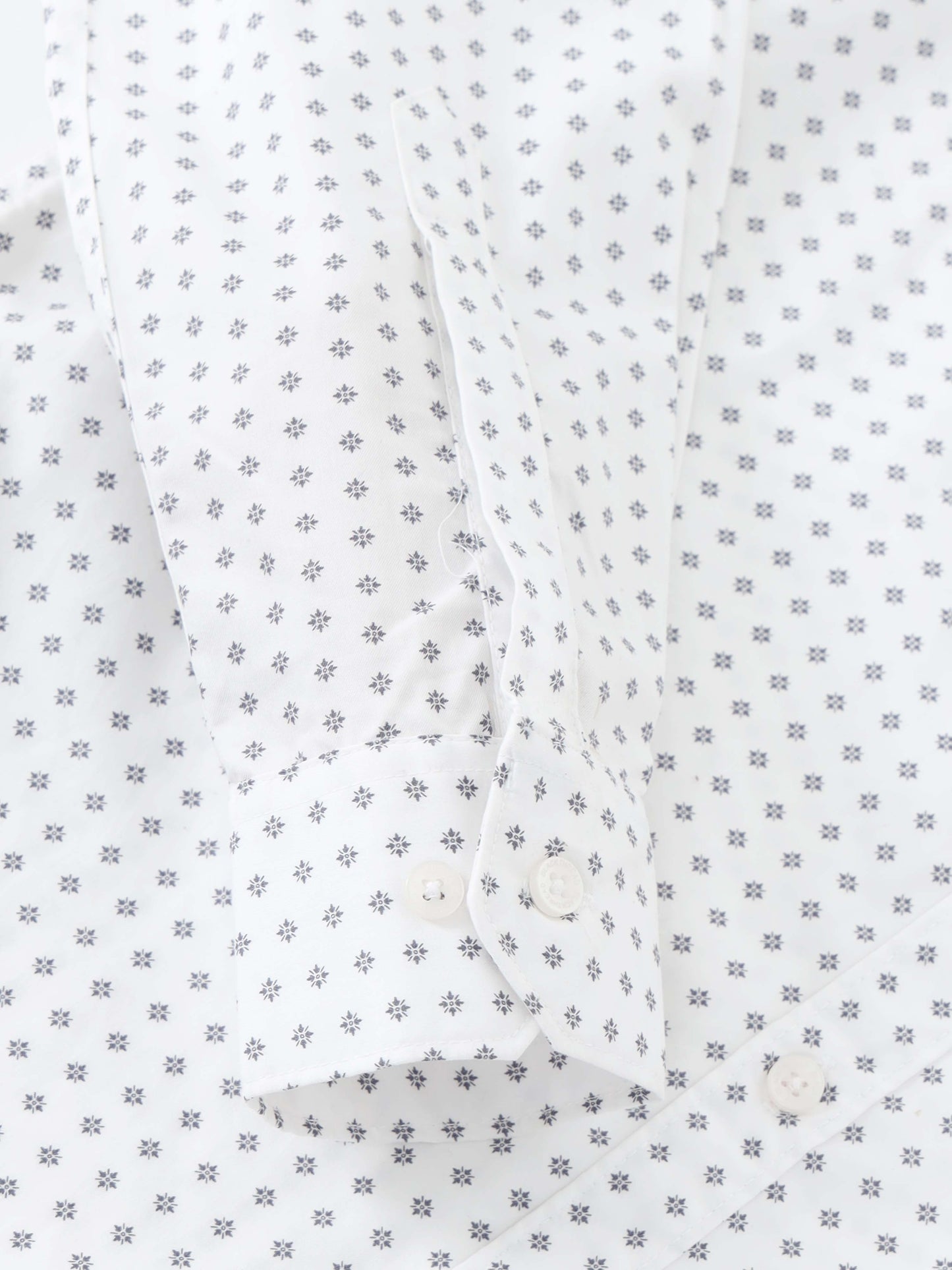 Men’s White Micro Printed Slim Fit Casual Shirt By Black Thread